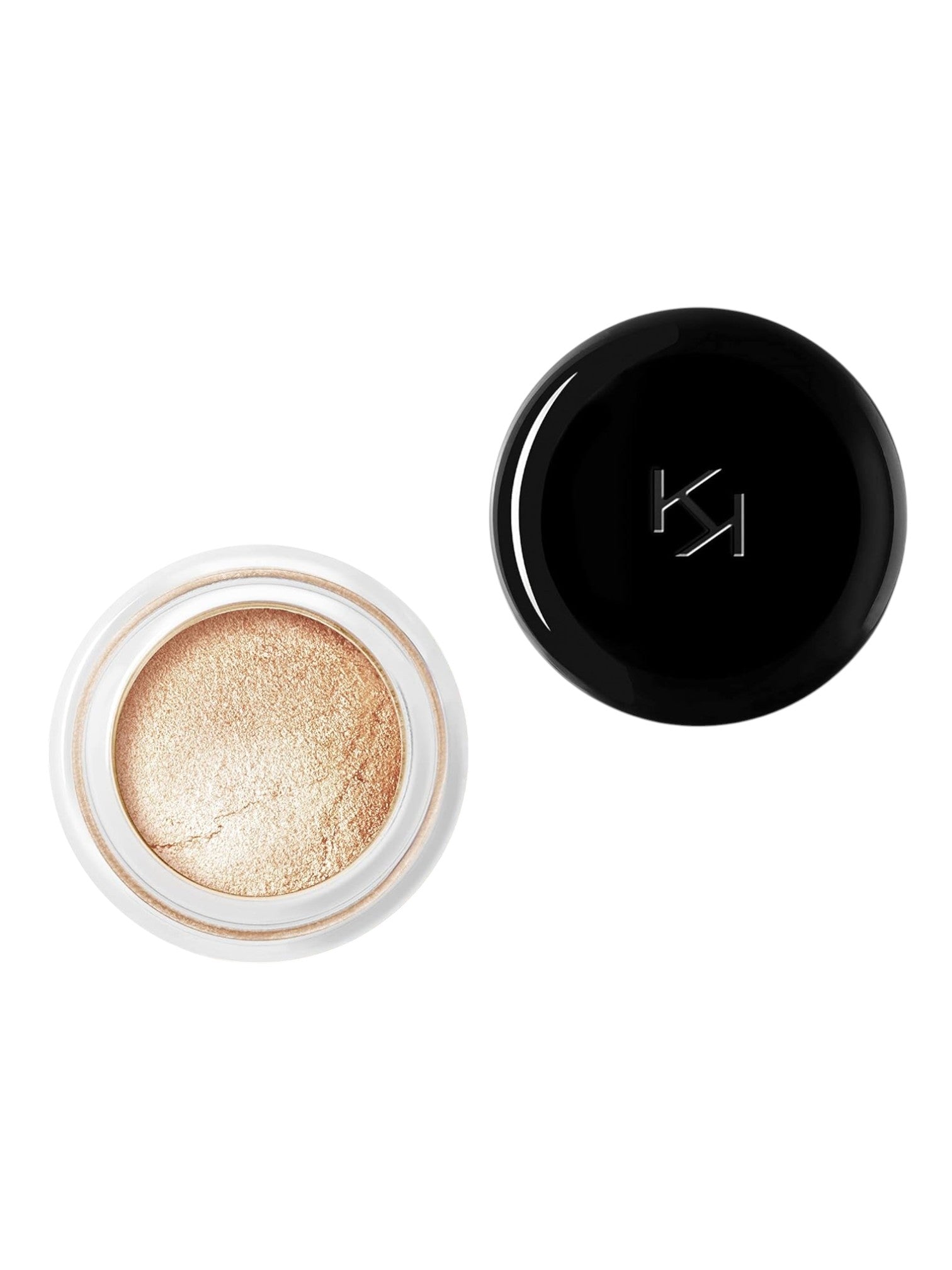 Makeup product with open container and black lid on a white background. Kiko Milano, Monza Outlet, Monza Fashion, Shein Outlet