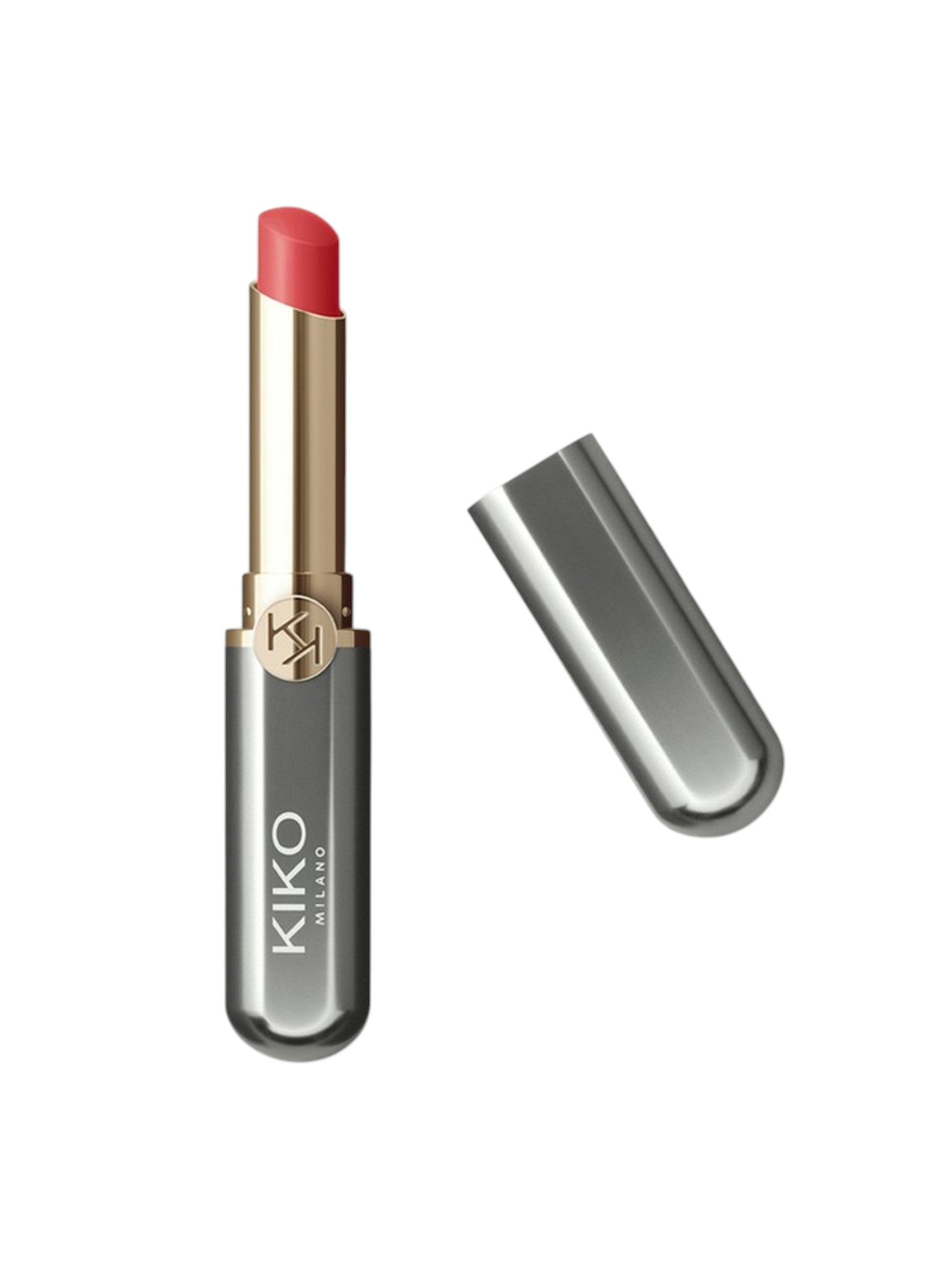 Kiko lipstick with silver case on a white background. Kiko, Monza Outlet, Monza Fashion, Shein Outlet