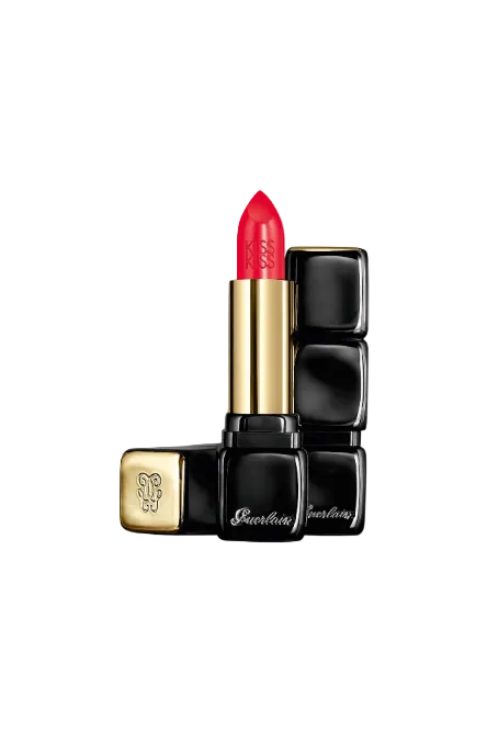 Red lipstick with black and gold packaging on a white background Guerlain Monza Outlet, Monza Fashion, Shein Outlet