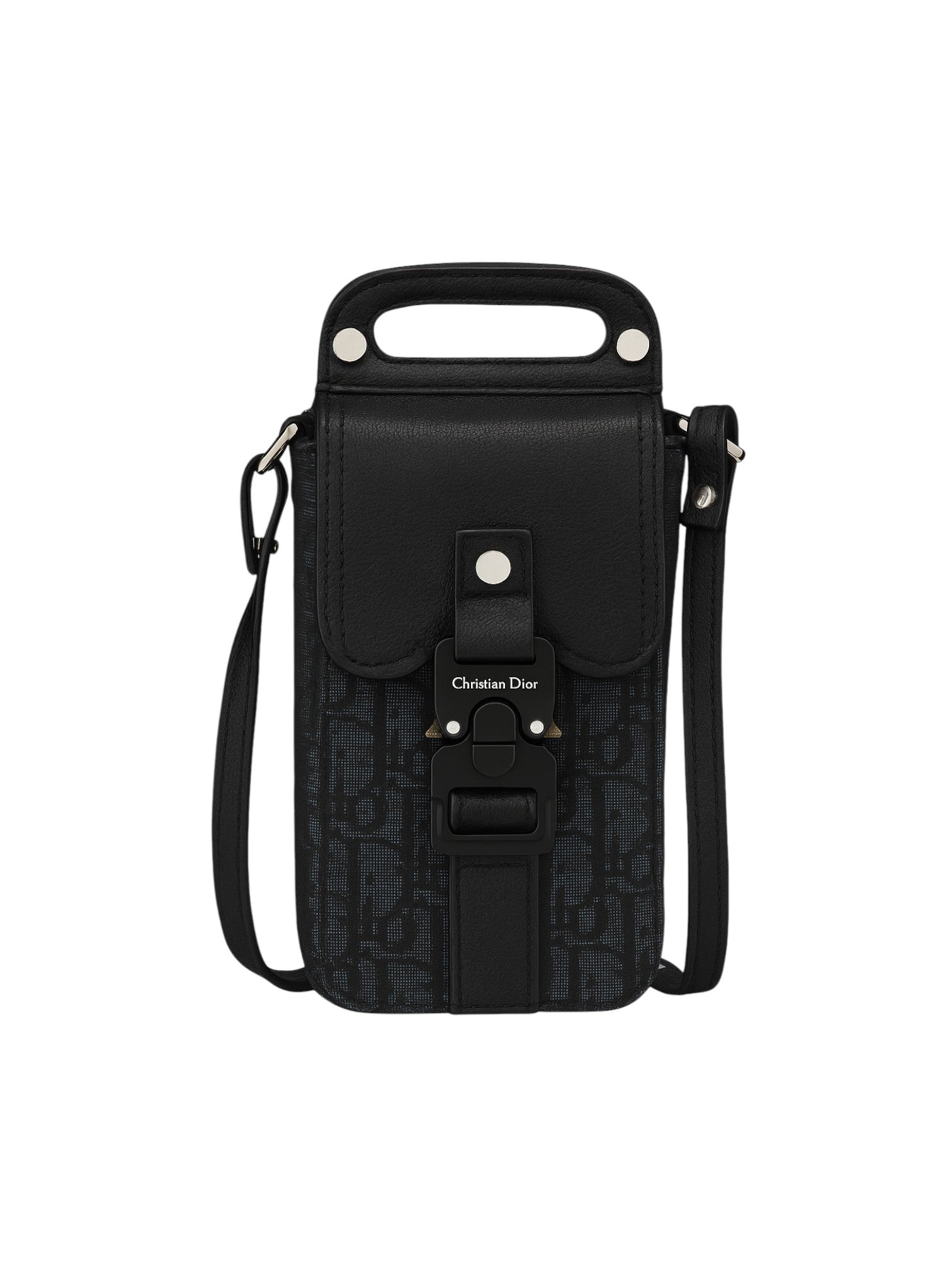 Black Saddle Vertical Phone Pouch