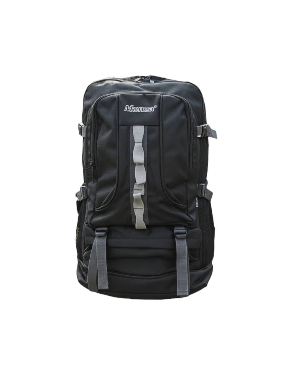 Black backpack with gray straps on a white background. Monza Italy, Monza Outlet, Monza Fashion, Shein Outlet