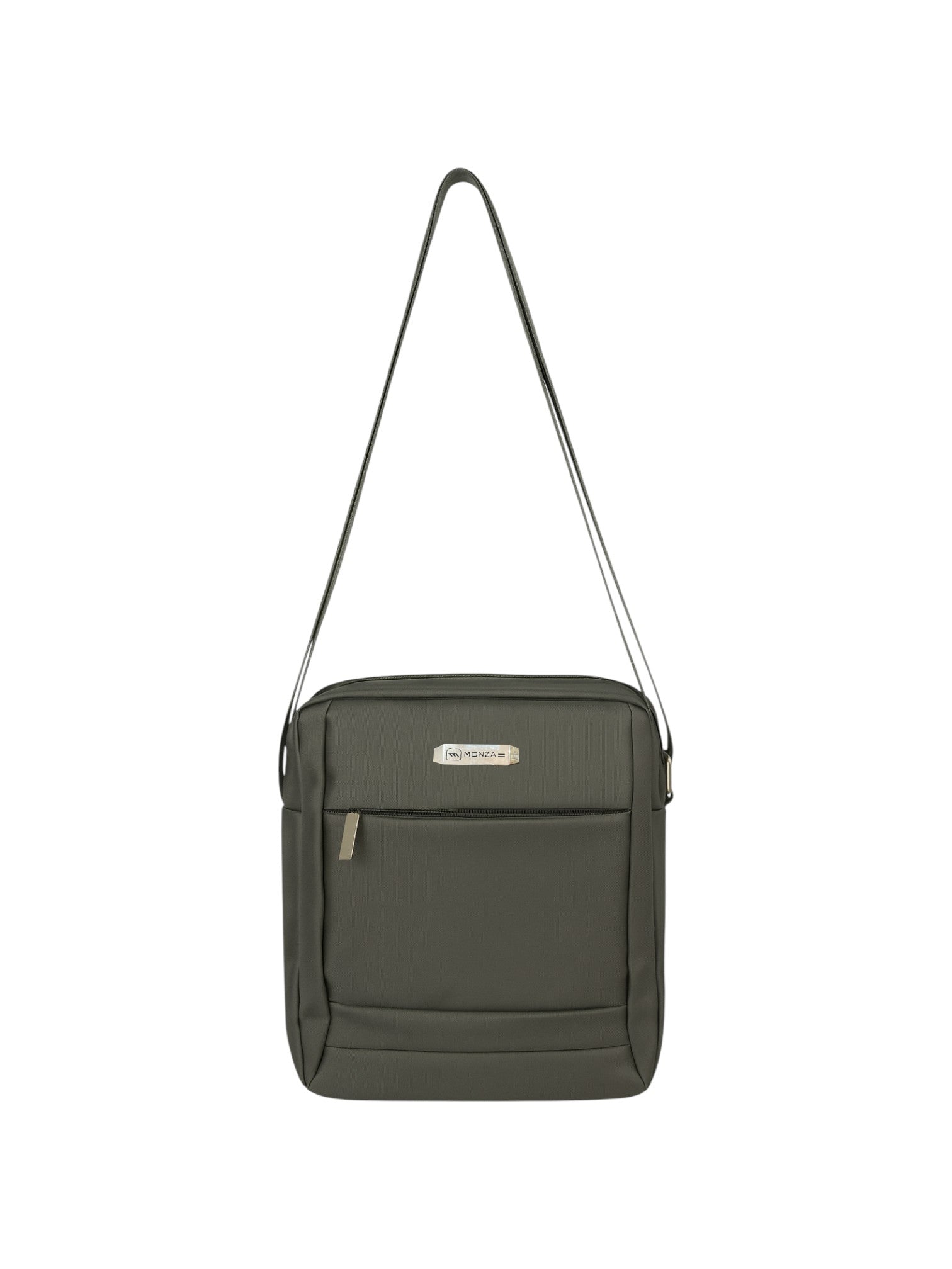 Green crossbody bag with a visible brand logo on a white background. Monza Italy Monza Outlet