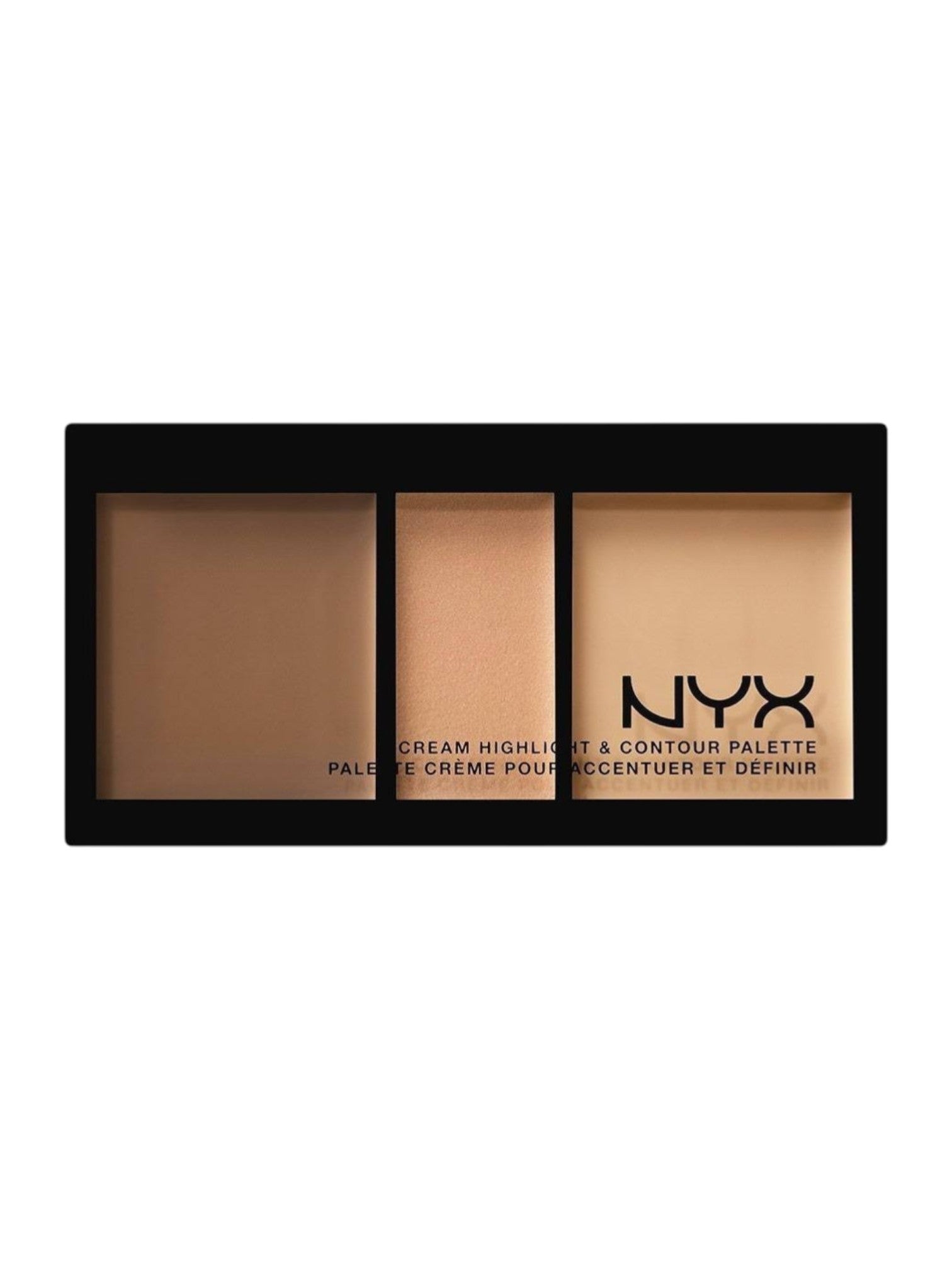 NYX cream highlight & contour palette on a white background. Nyx, Monza Outlet, Monza Fashion, Shein Outlet 