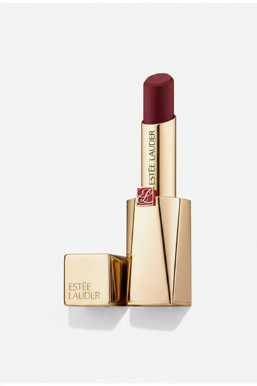Estée Lauder lipstick with gold casing on a white background. Estée Lauder, Monza Outlet, Monza Fashion, Shein Outlet