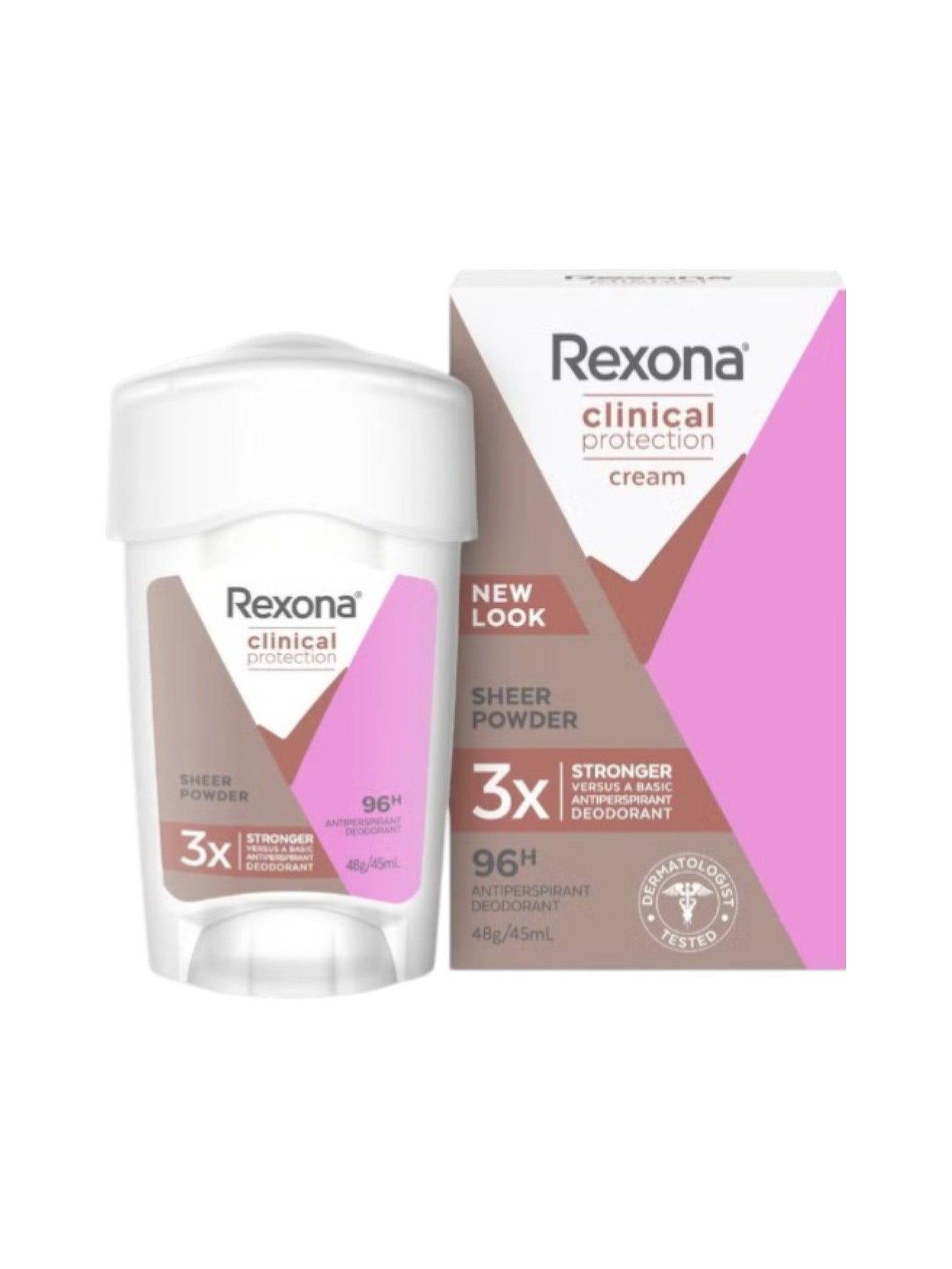 Rexona clinical protection cream packaging with a white background. Rexona, Monza Outlet, Monza Fashion, Shein Outlet 