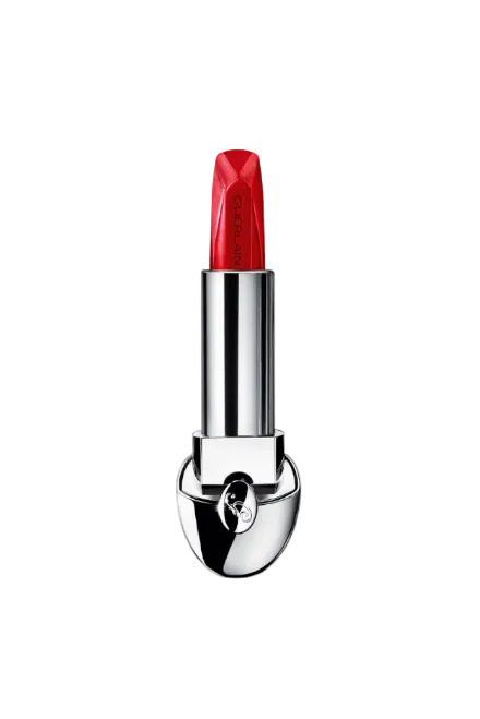 Red lipstick with silver casing on a white background. Guerlain Monza Outlet