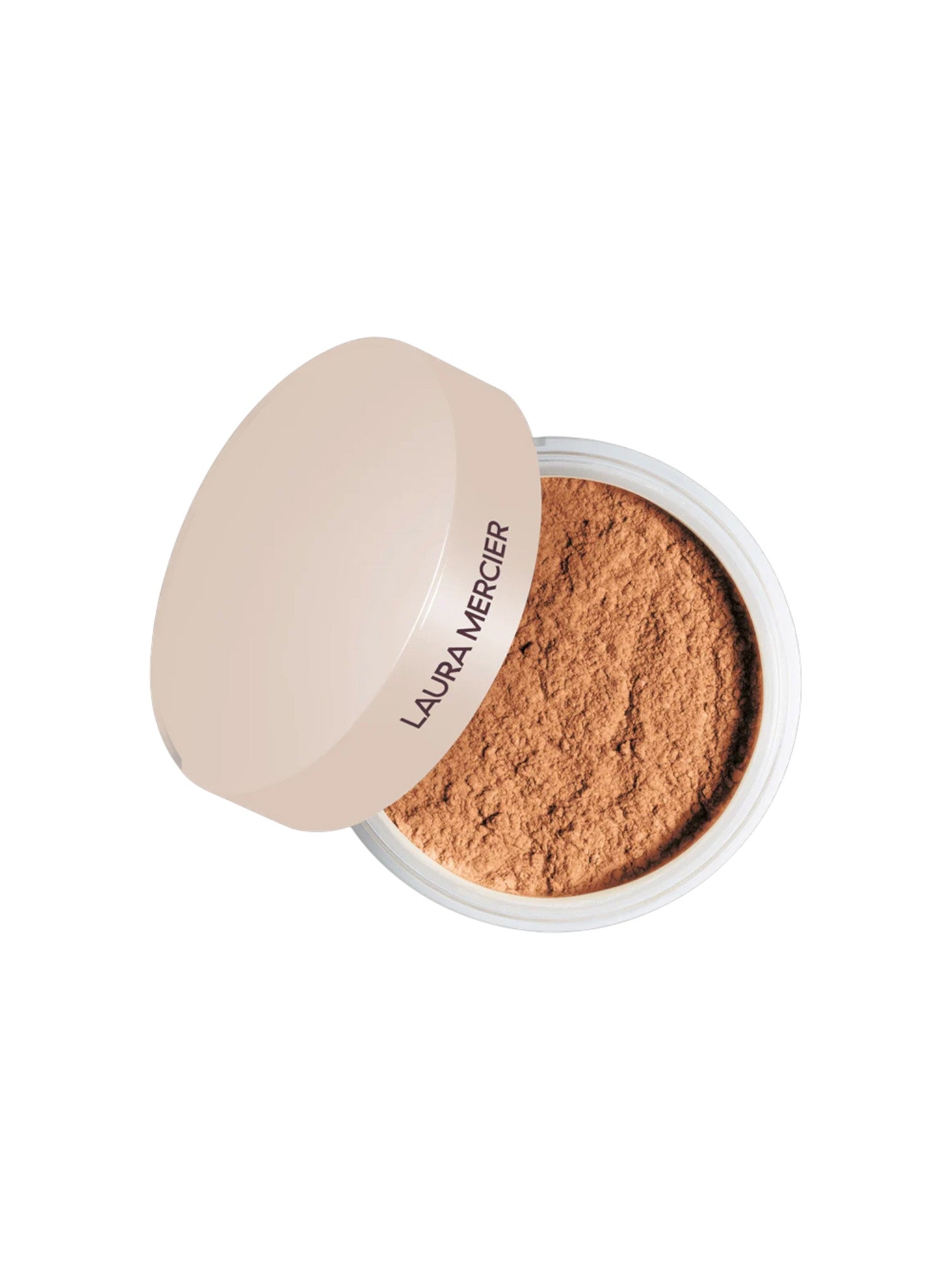 Laura Mercier powder in a open container on a white background  Laura Mercier Monza Outlet
