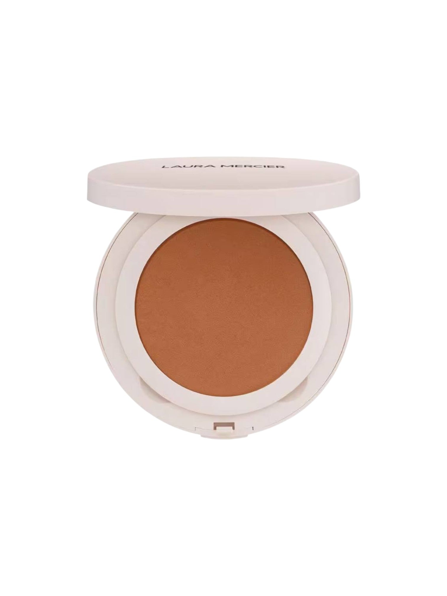 Compact powder in a white case with Laura Mercier branding on a white background  Laura Mercier Monza Outlet