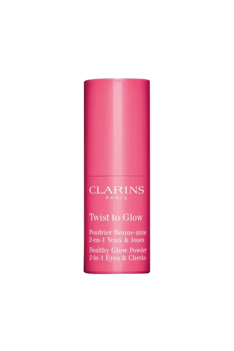 Pink Clarins skincare product on a white background monza outlet, Shein outlet, monza fashion