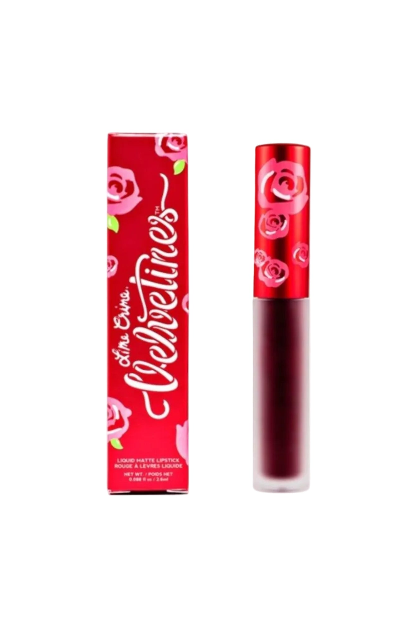Lipstick with red packaging featuring floral designs on a white background Monza fashion outlet, monza outlet, shein outlet, shien outlet cosmetics, makeup, perfume