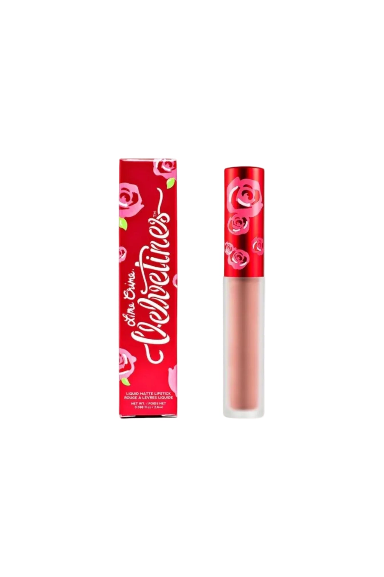 Lipstick with red packaging featuring floral designs on a white background Monza fashion outlet, monza outlet, shein outlet, shien outlet cosmetics, makeup, perfume