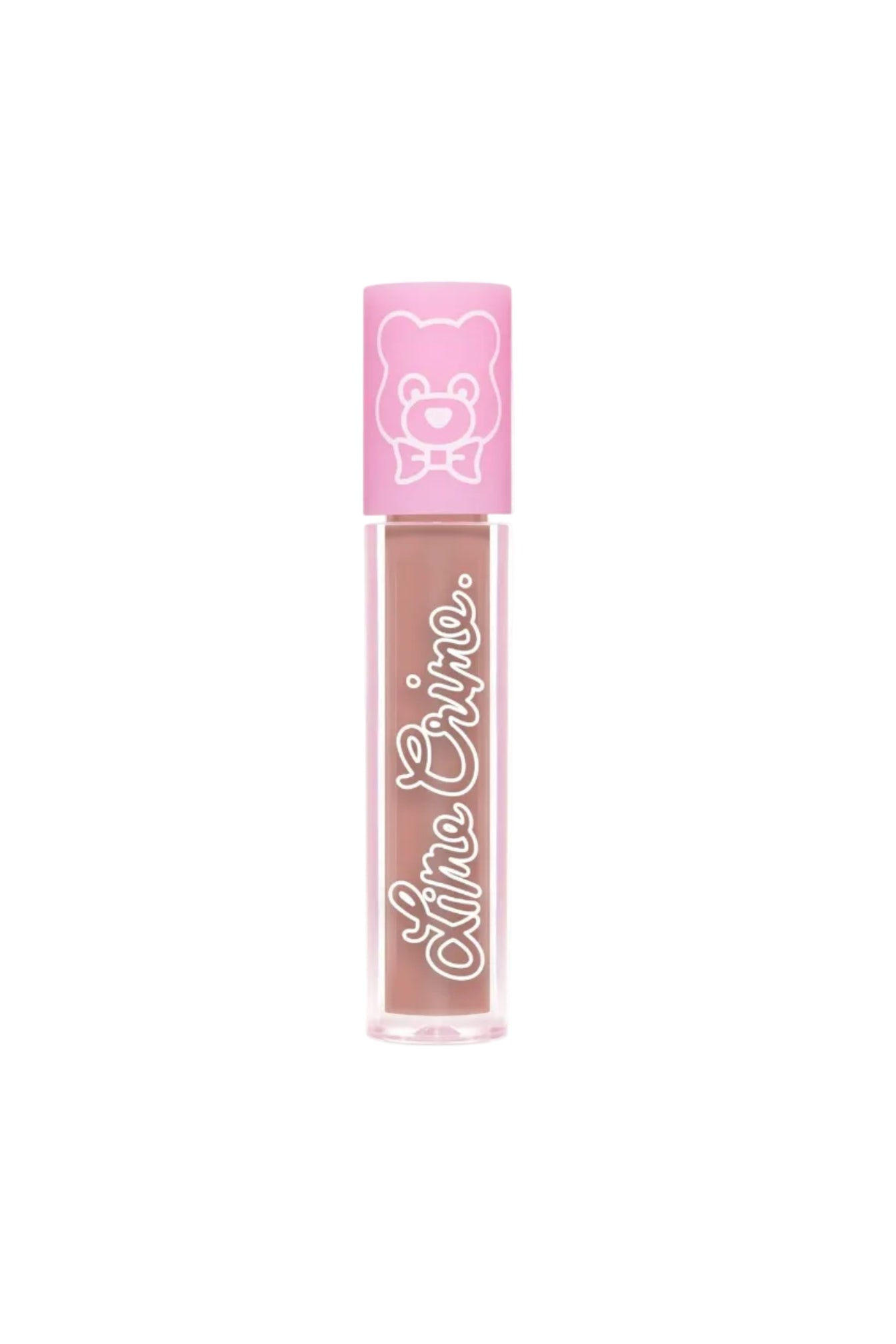 Lip gloss with pink cap and visible brand logo on a white background Monza fashion outlet, monza outlet, shein outlet, shien outlet cosmetics, makeup, perfume