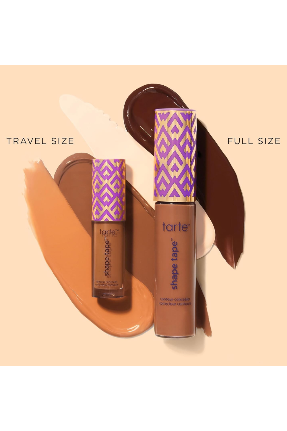 Tarte Shape Tape concealer in travel and full size on a beige background Monza Outlet