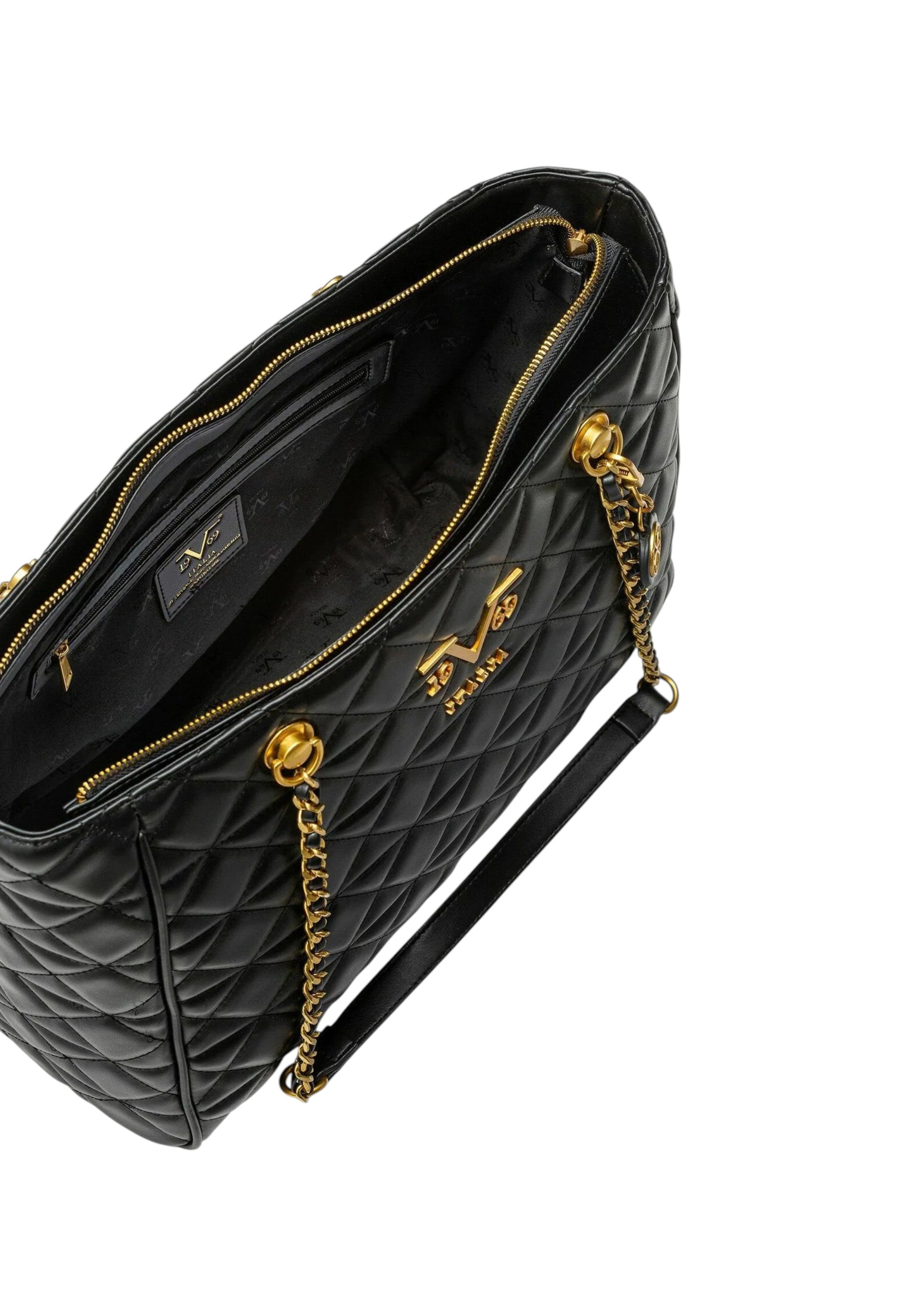 19V69 Italia Silvia Gold Women's Black Handbag