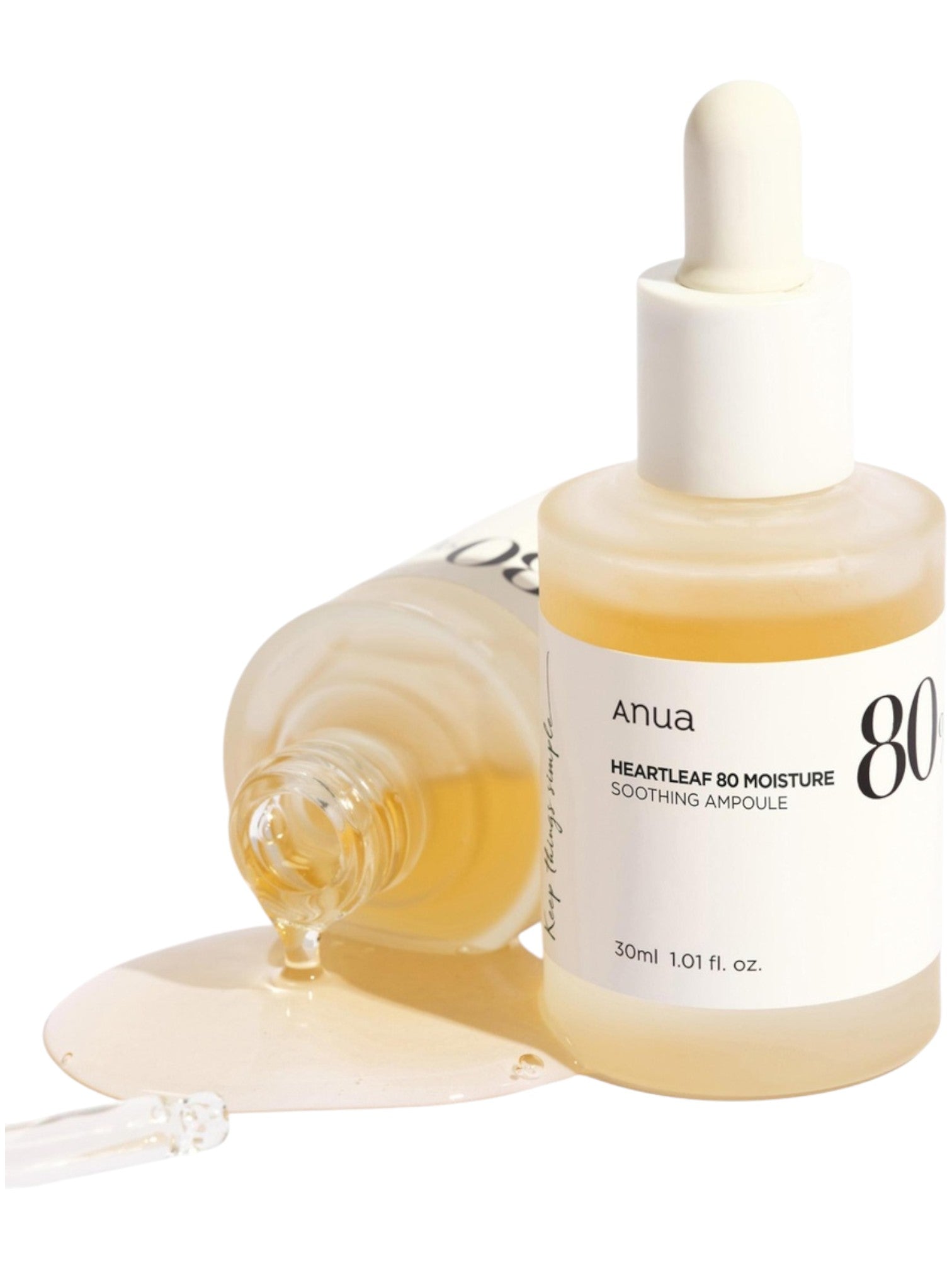 Anhu skincare product with dropper and bottle on a white background. Anua, Monza Outlet, Monza Fashion, Shein Outlet