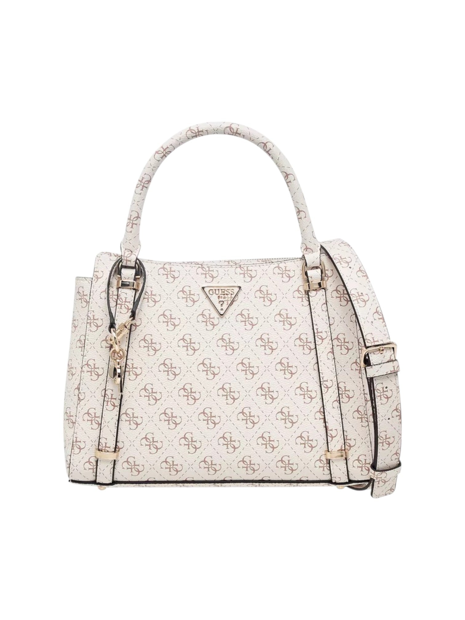 Designer handbag with a pattern on a white background. Guess, Monza Outlet, Monza Fashion, Shein Outlet