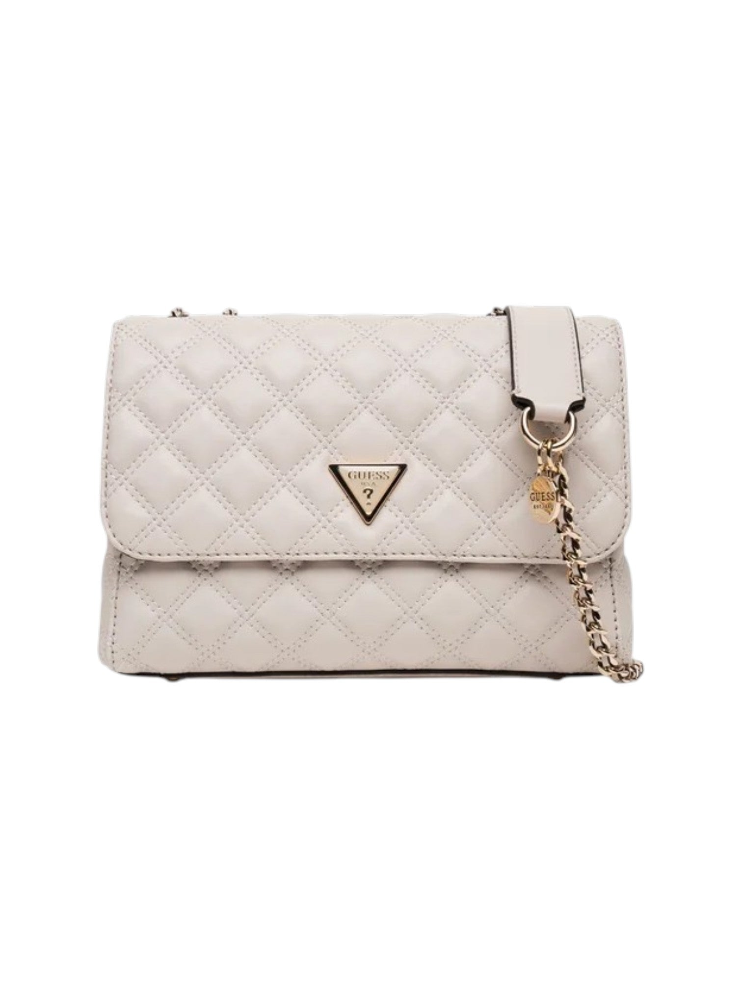 Quilted handbag with a brand logo on a white background. Guess, Monza Outlet, Monza Fashion, Shein Outlet