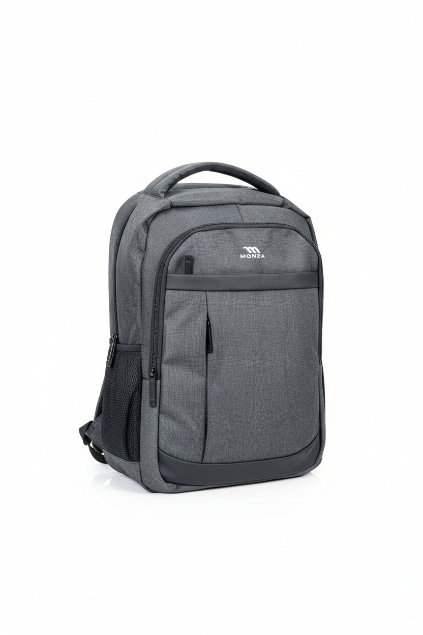 Gray backpack with a visible brand logo on a white background. Monza Italy, Monza Outlet, Monza Fashion, Shein Outlet