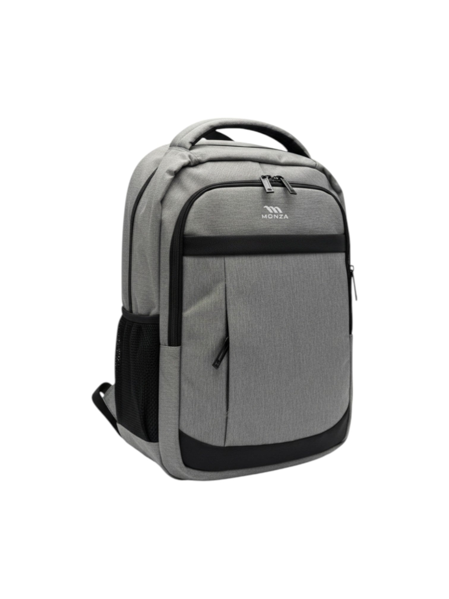 Gray backpack with black accents on a white background. Monza Italy, Monza Outlet, Monza Fashion, Shein Outlet