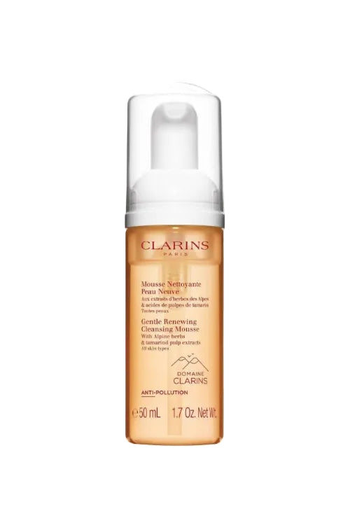 Clarins Gentle Renewing Cleansing Mousse bottle on a white background  monza outlet, Shein outlet, monza fashion