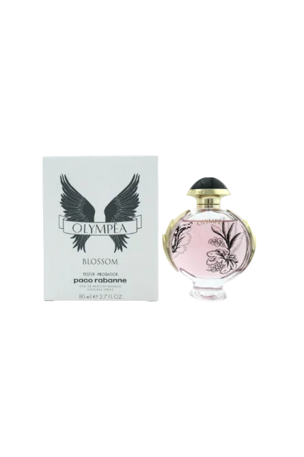 Paco Rabanne Olympea Blossom perfume bottle and packaging on a white background Monza Outlet
