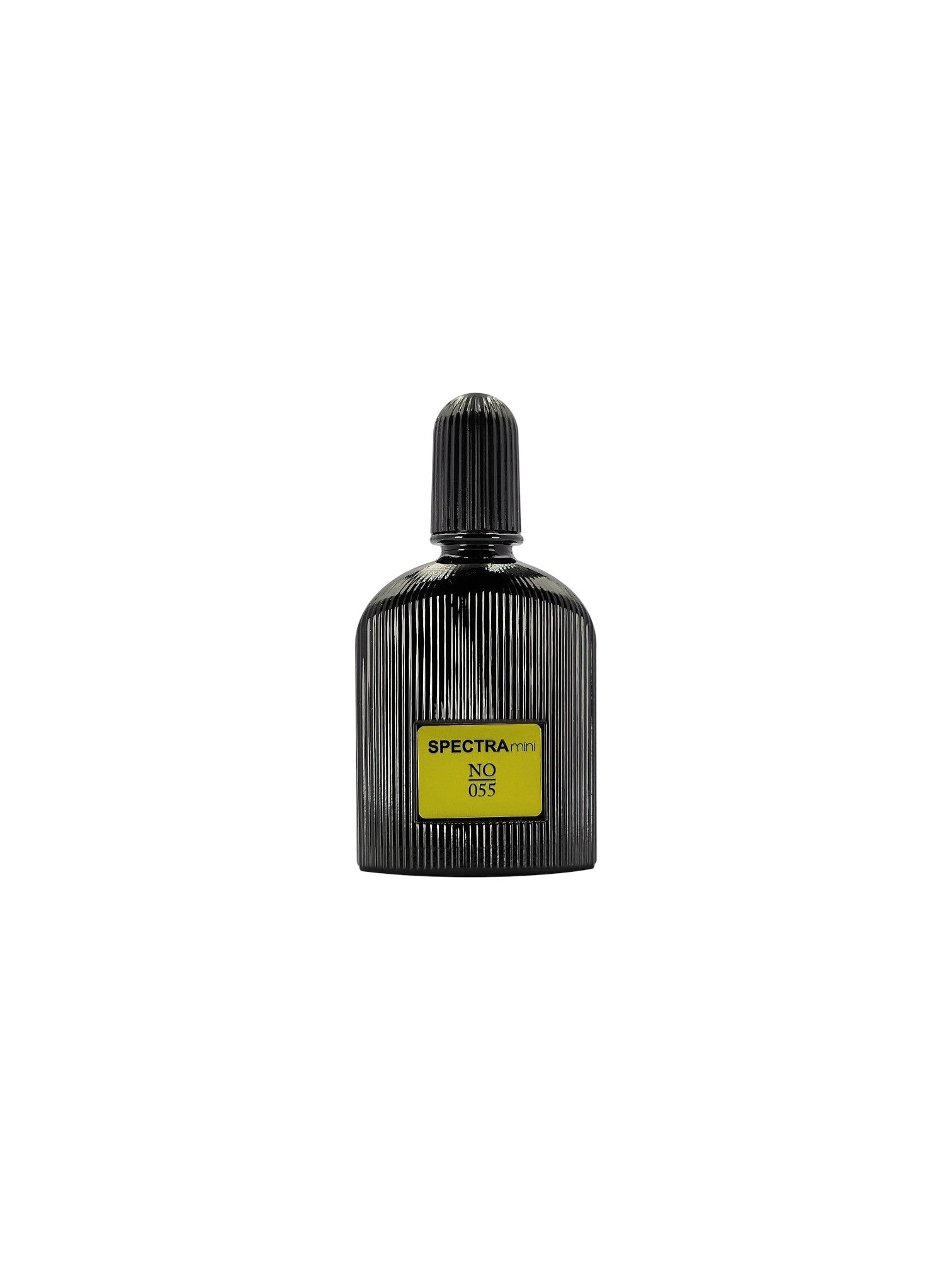 Black Spectra perfume bottle on a white background. Spectra Mini, Monza Outlet, Monza Fashion, Shein Outlet