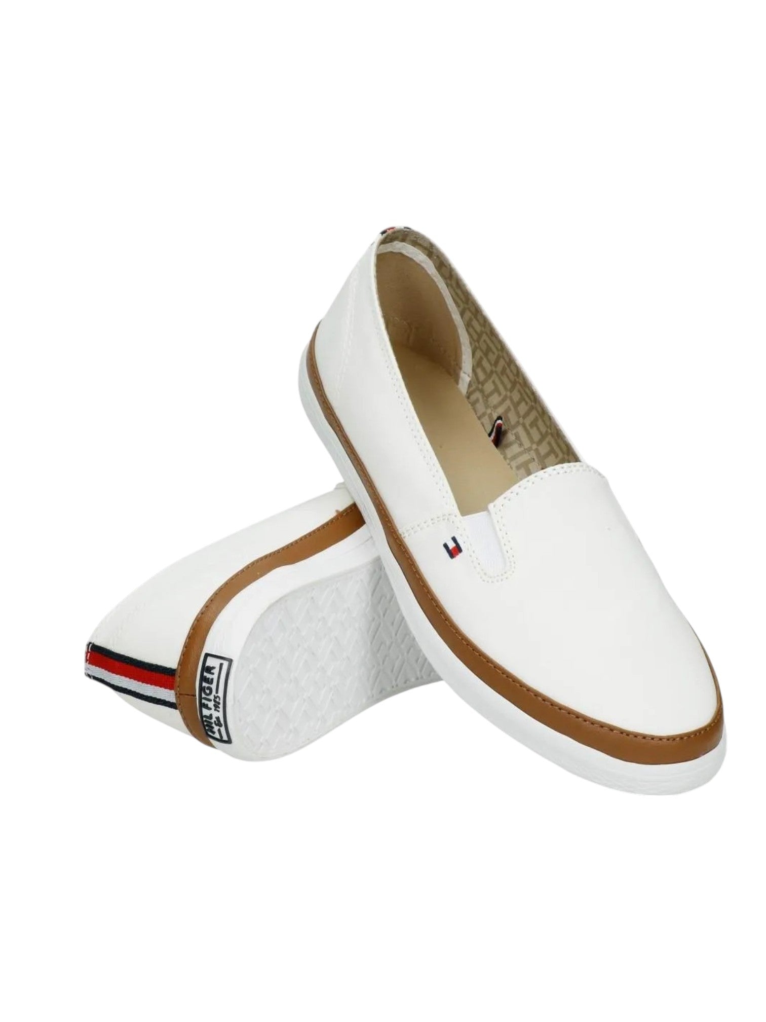 Tommy Hilfiger Women's White Iconic Kesha Slip-On Casual Shoes