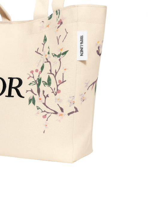 Tote Bag Cherry Blossom (Linen) - Long Handle