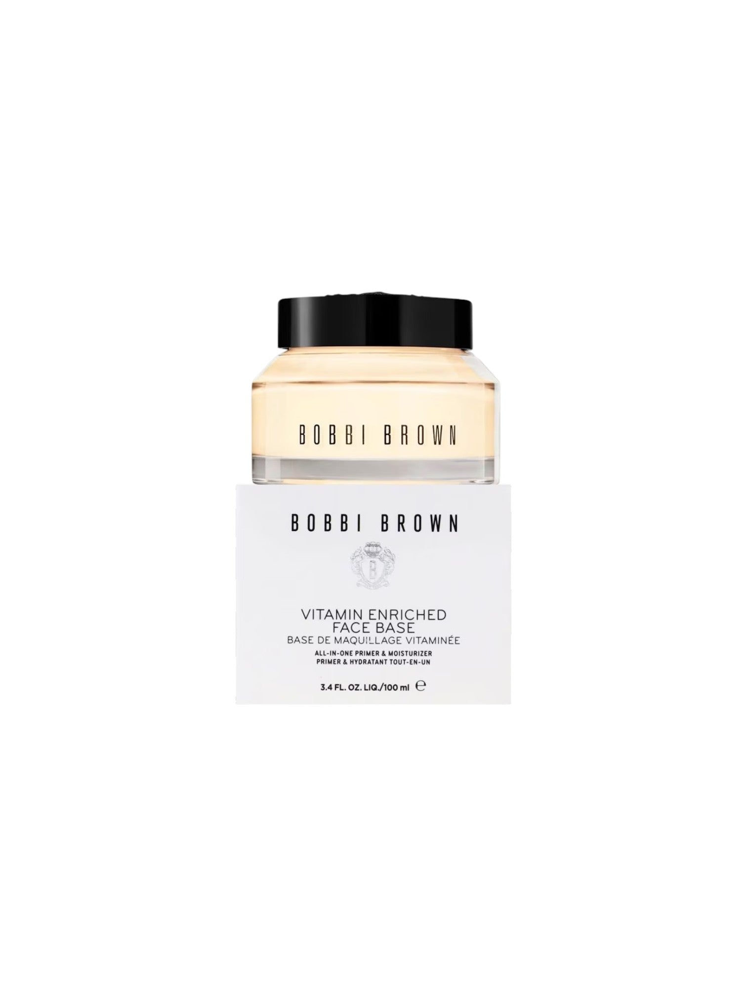 Bobbi Brown Vitamin Enriched Face Base packaging on a white background. Bobbi Brown, Monza Outlet, Monza Fashion, Shein Outlet