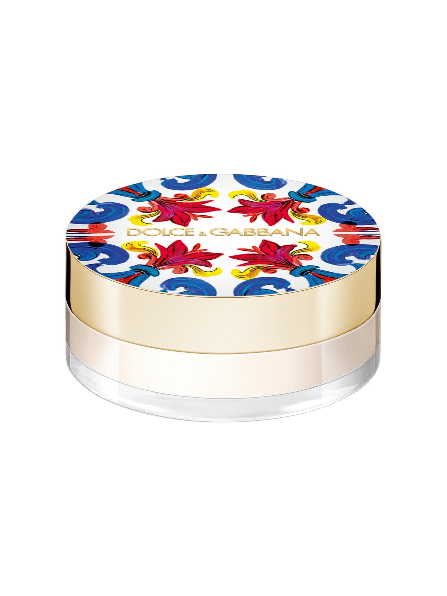 Makeup compact with colorful floral design on a white background Dolce Gabbana Monza Outlet