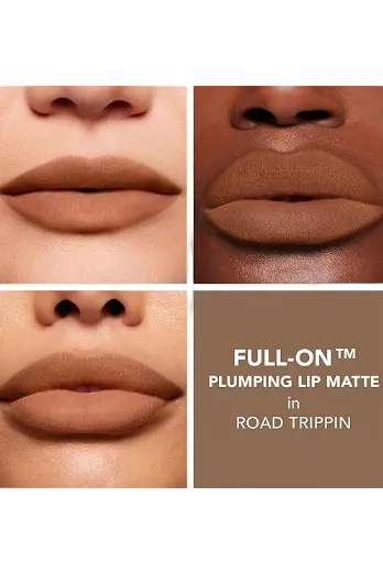 Lipstick shade comparison with 'Road Trippin' on a brown background Monza fashion outlet, monza outlet, shein outlet, shien outlet cosmetics, makeup, perfume