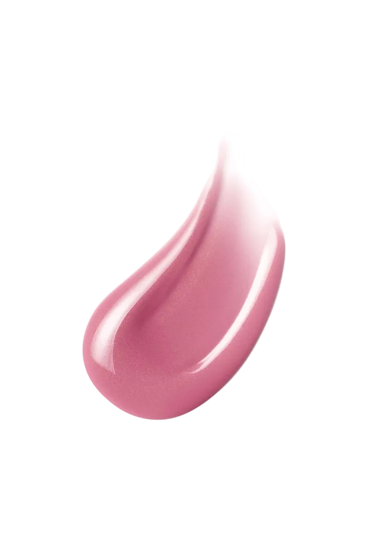Pink lip gloss swatch on a white background Monza fashion outlet, monza outlet, shein outlet, shien outlet cosmetics, makeup, perfume