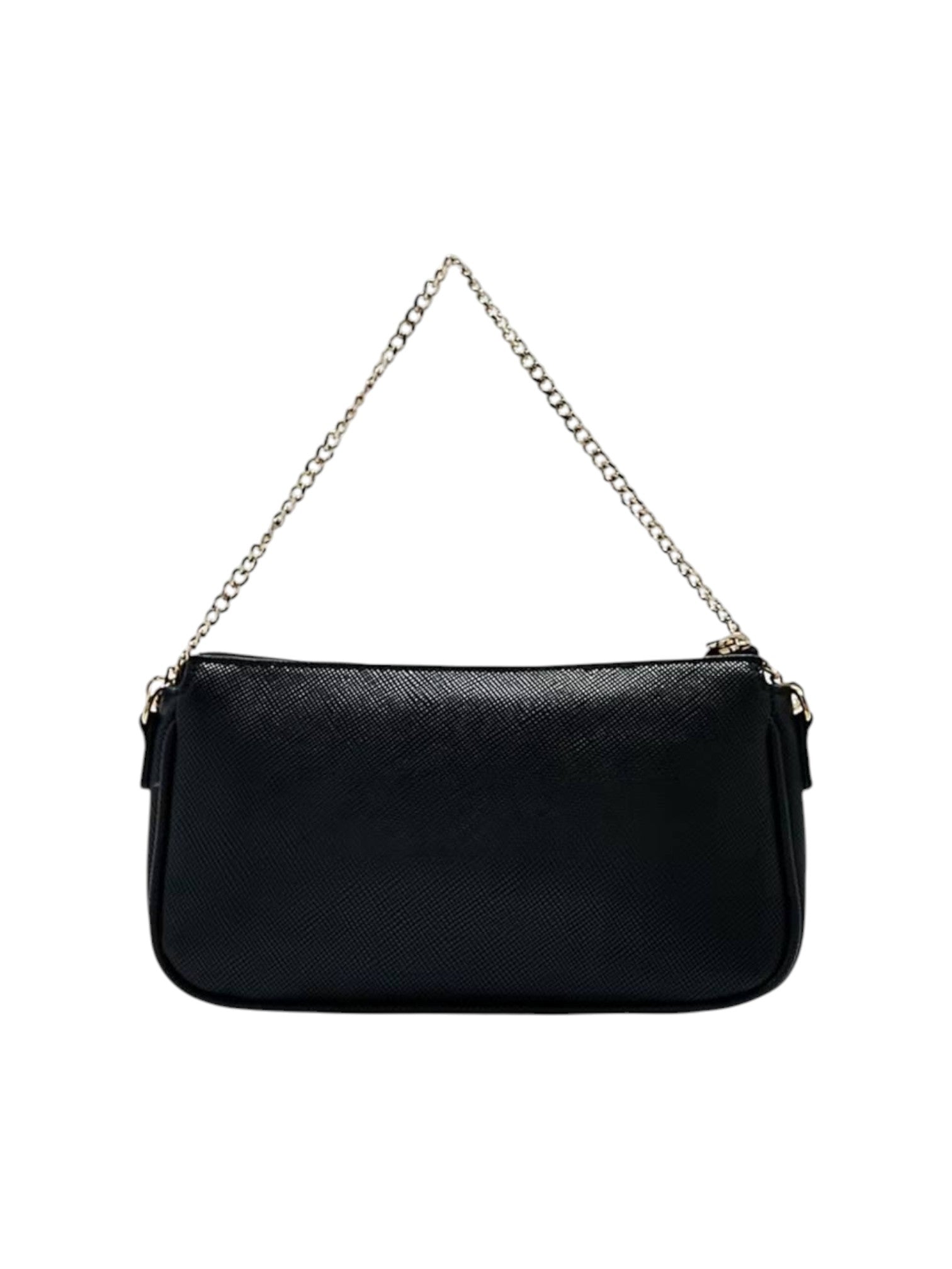 Black handbag with a chain strap on a white background. Guess, Monza Outlet, Monza Fashion, Shein Outlet