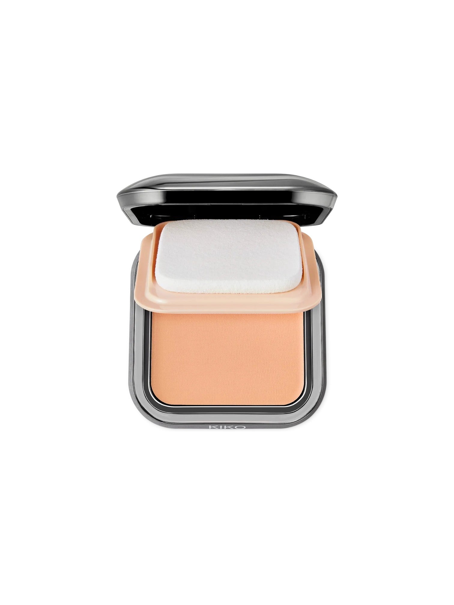 Compact powder in a black case on a white background. Kiko Milano, Monza Outlet, Monza Fashion, Shein Outlet