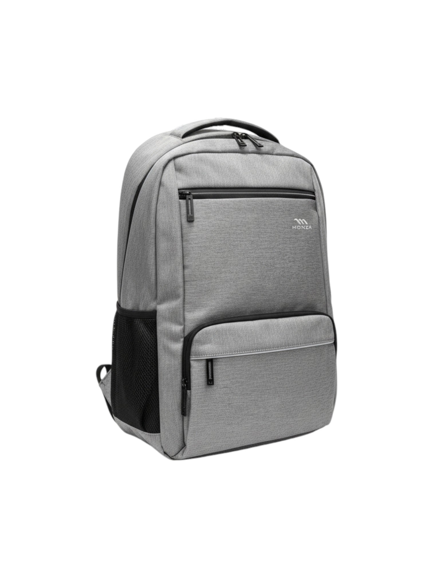 Gray backpack with a black section on a white background. Monza Italy, Monza Outlet, Monza Fashion, Shein Outlet