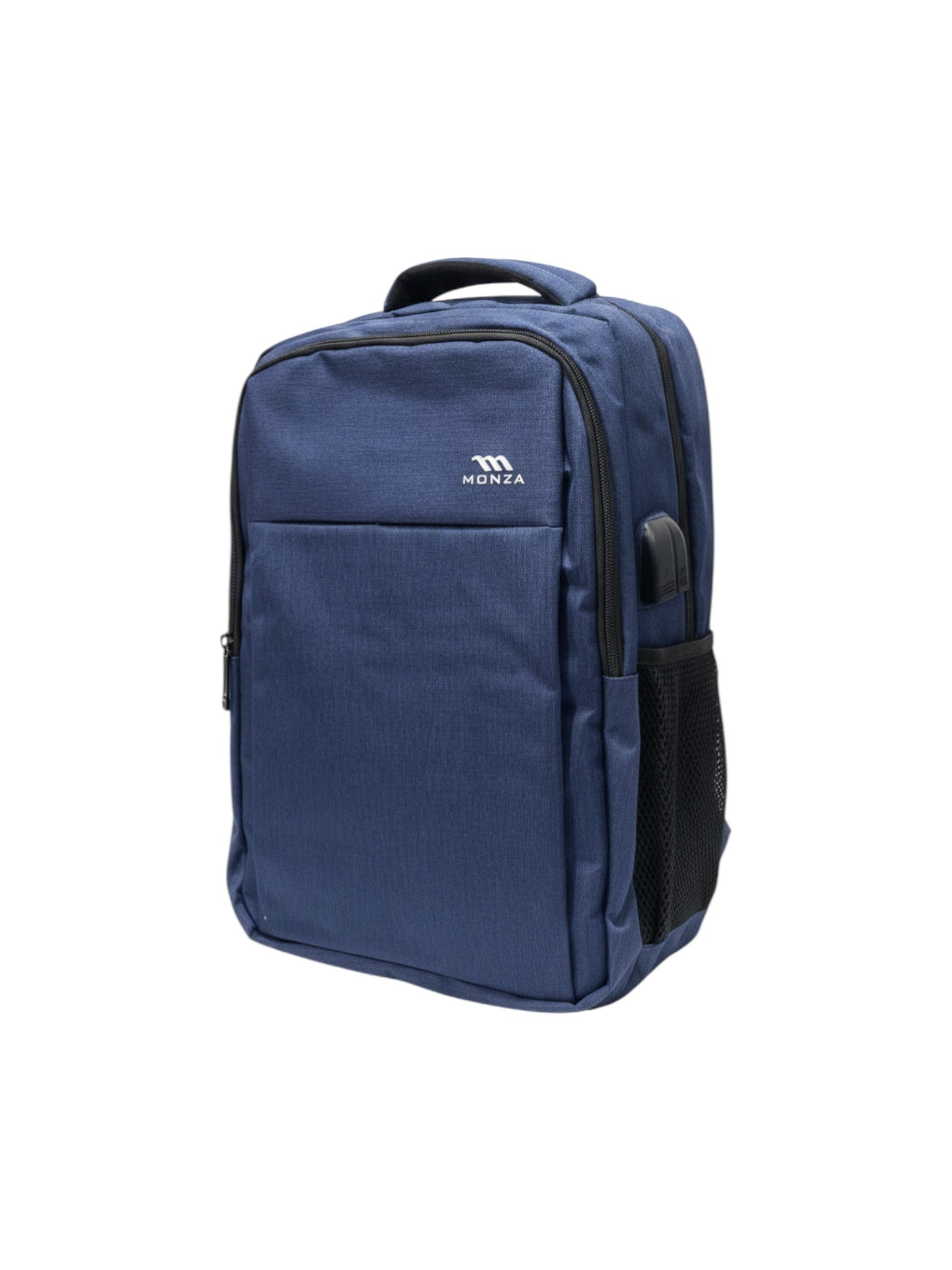 Blue backpack with a visible brand logo on a white background. Monza Italy, Monza Outlet, Monza Fashion, Shein Outlet