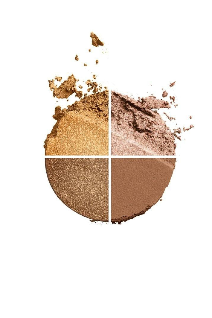 Makeup palette with four brown shades on a white background Clarins Monza Outlet 