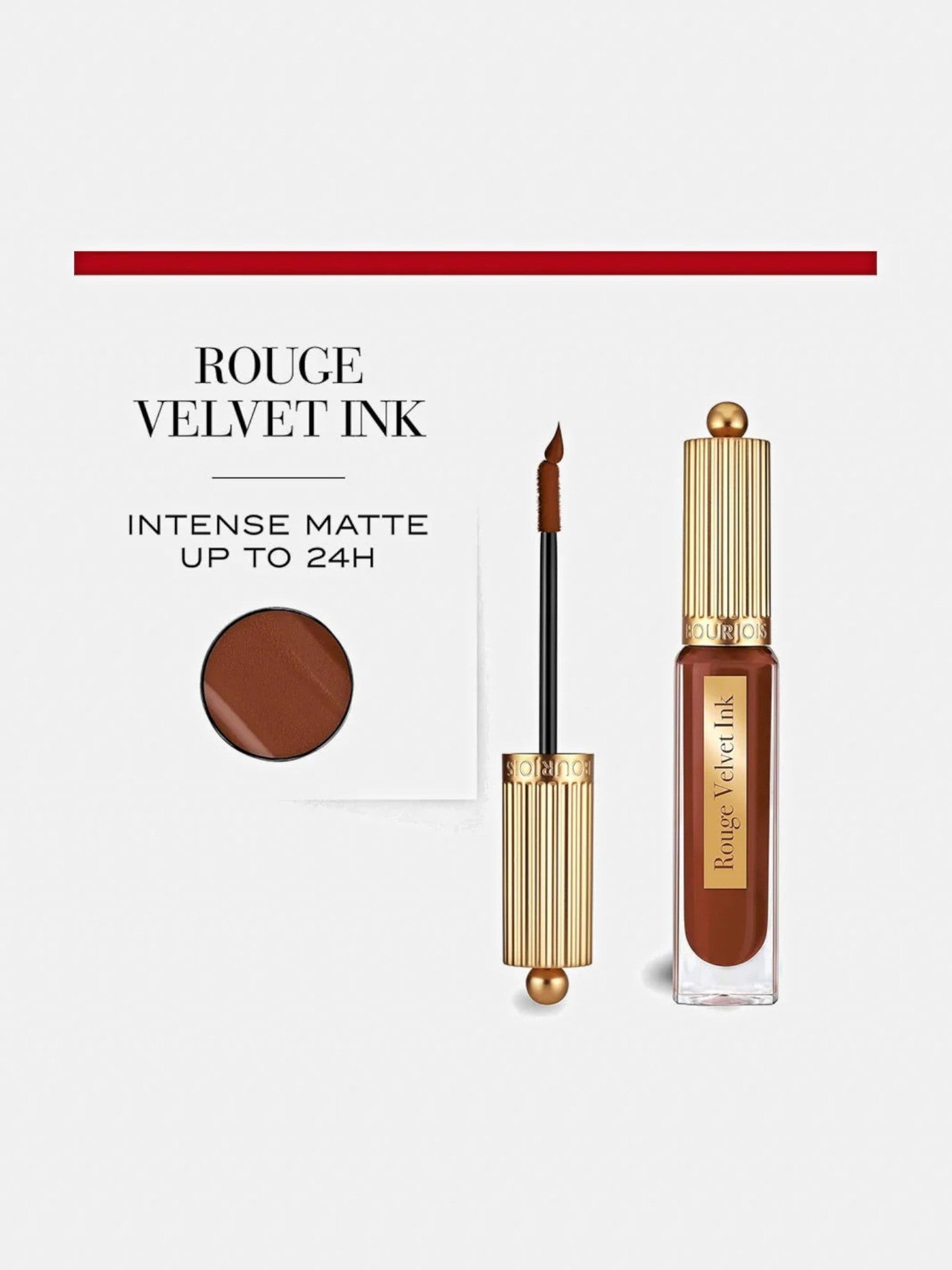 Rouge Velvet Ink lip product with applicator on a white background. Bourjois, Monza Outlet, Monza Fashion, Shein Outlet