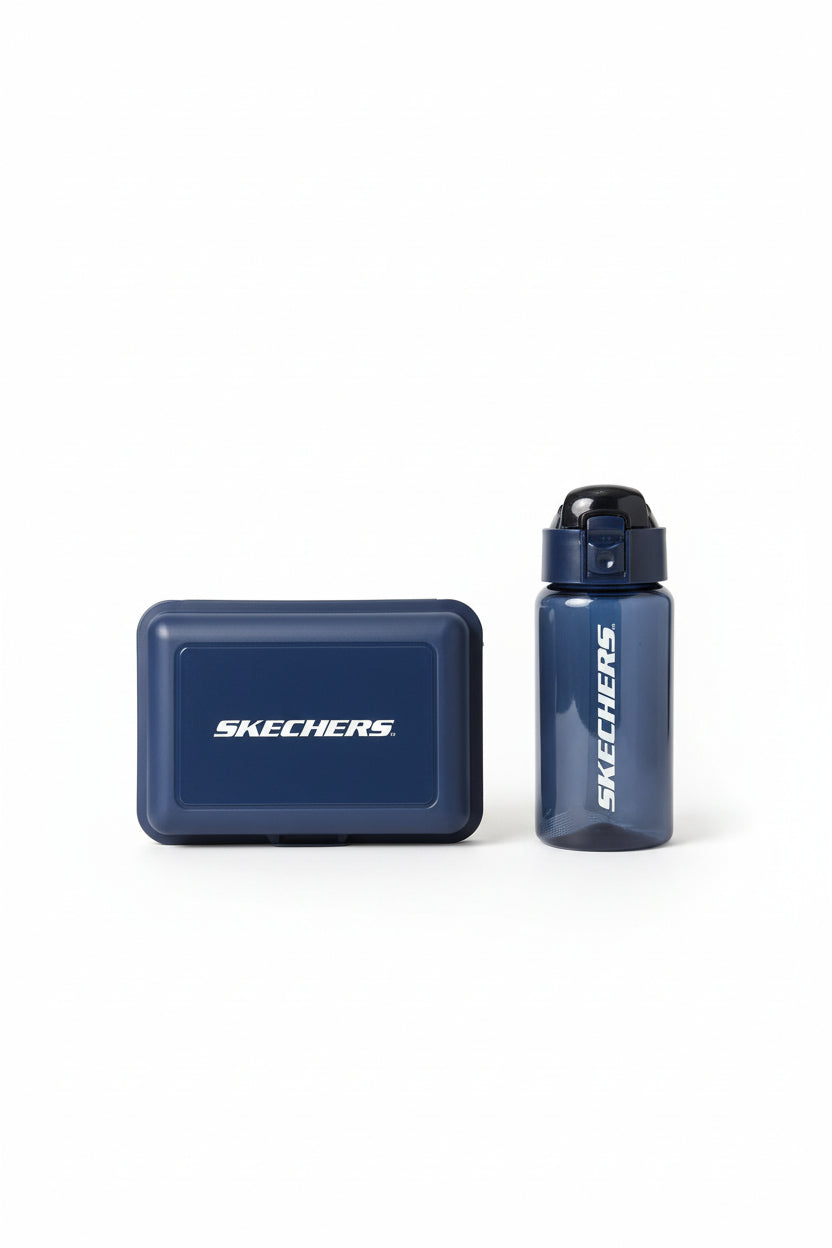 Skechers water bottle and phone case on a white background. Skechers, Monza Outlet, Monza Fashion, Shein Outlet