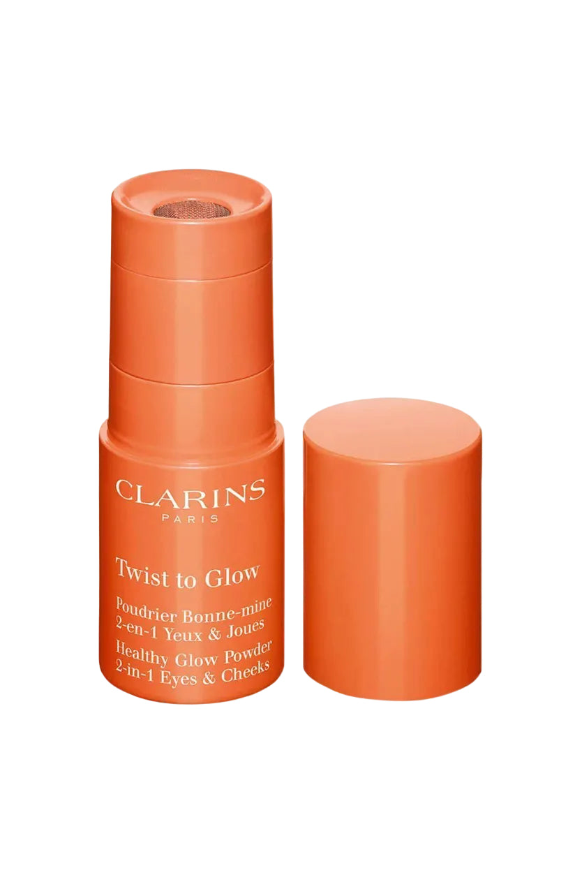 Clarins Twist to Glow powder in orange packaging on a white background monza outlet, Shein outlet, monza fashion