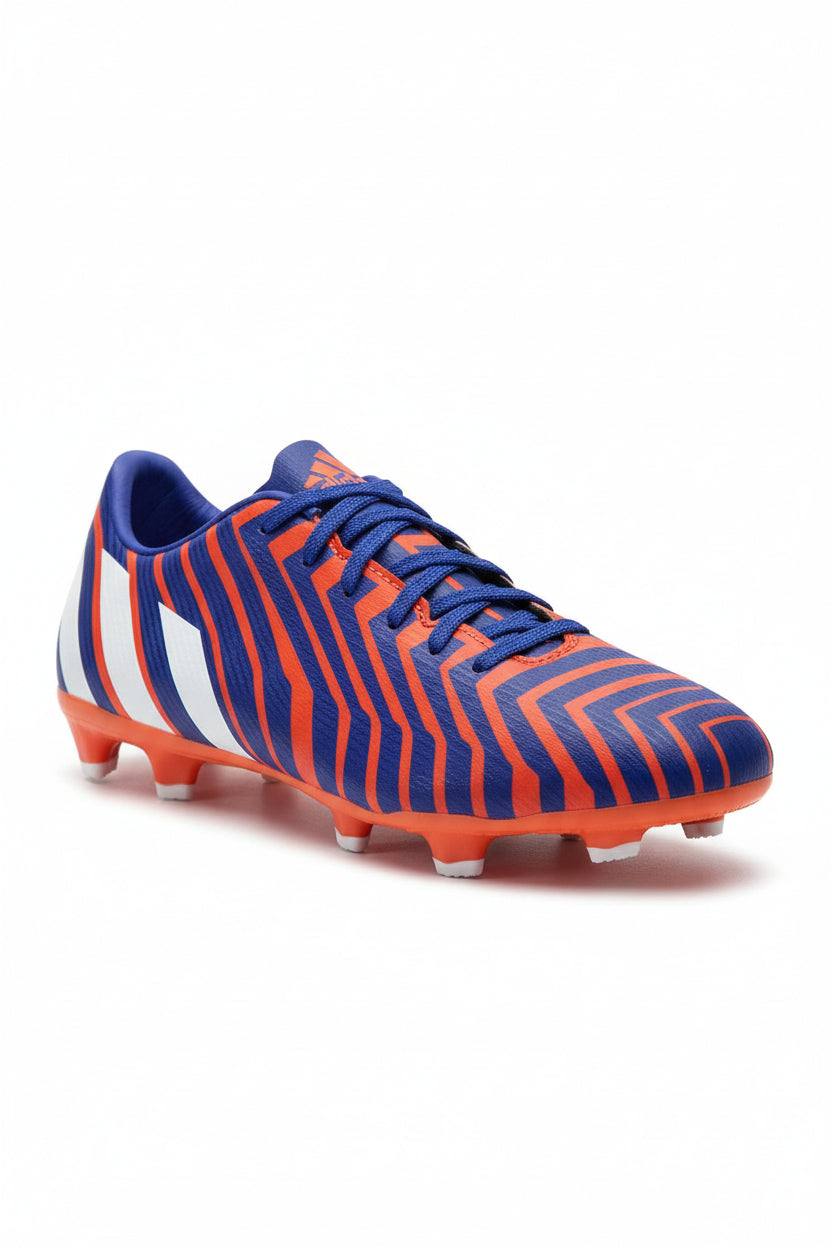 Blue and orange soccer cleat on a white background. Adidas, Monza Outlet, Monza Fashion, Shein Outlet