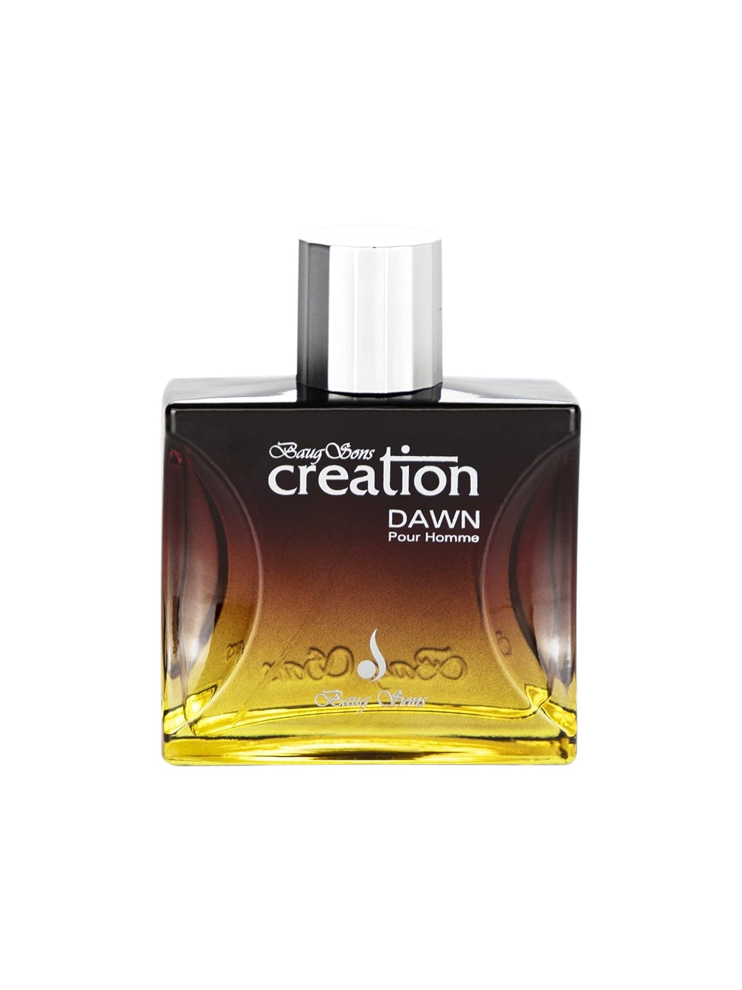 Perfume bottle labeled Creation Dawn Pour Homme on a white background. Baug, Monza Outlet, Monza Fashion, Shein Outlet