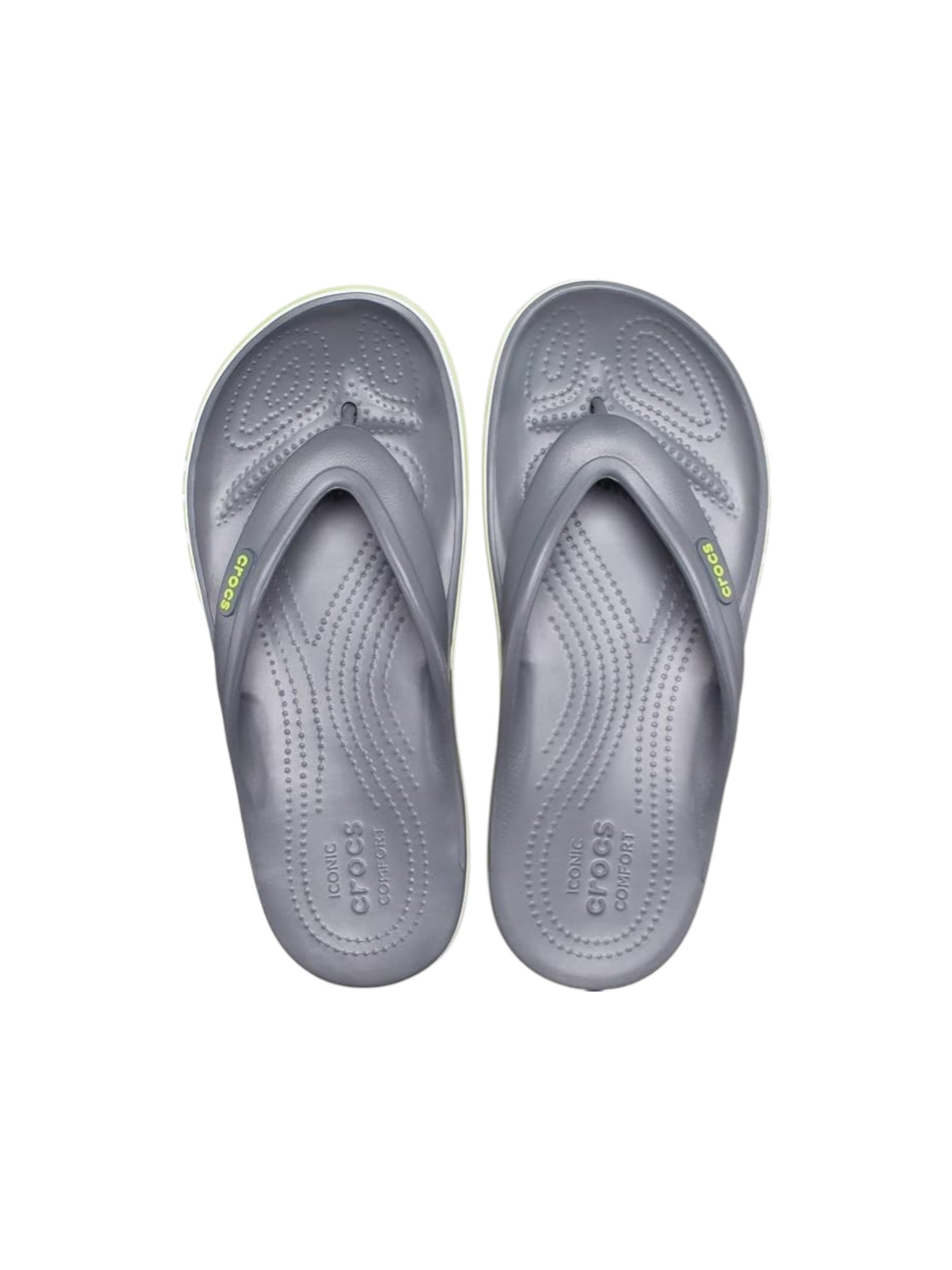 Pair of gray Crocs sandals on a white background. Crocs, Monza Outlet, Monza Fashion, Shein Outlet 