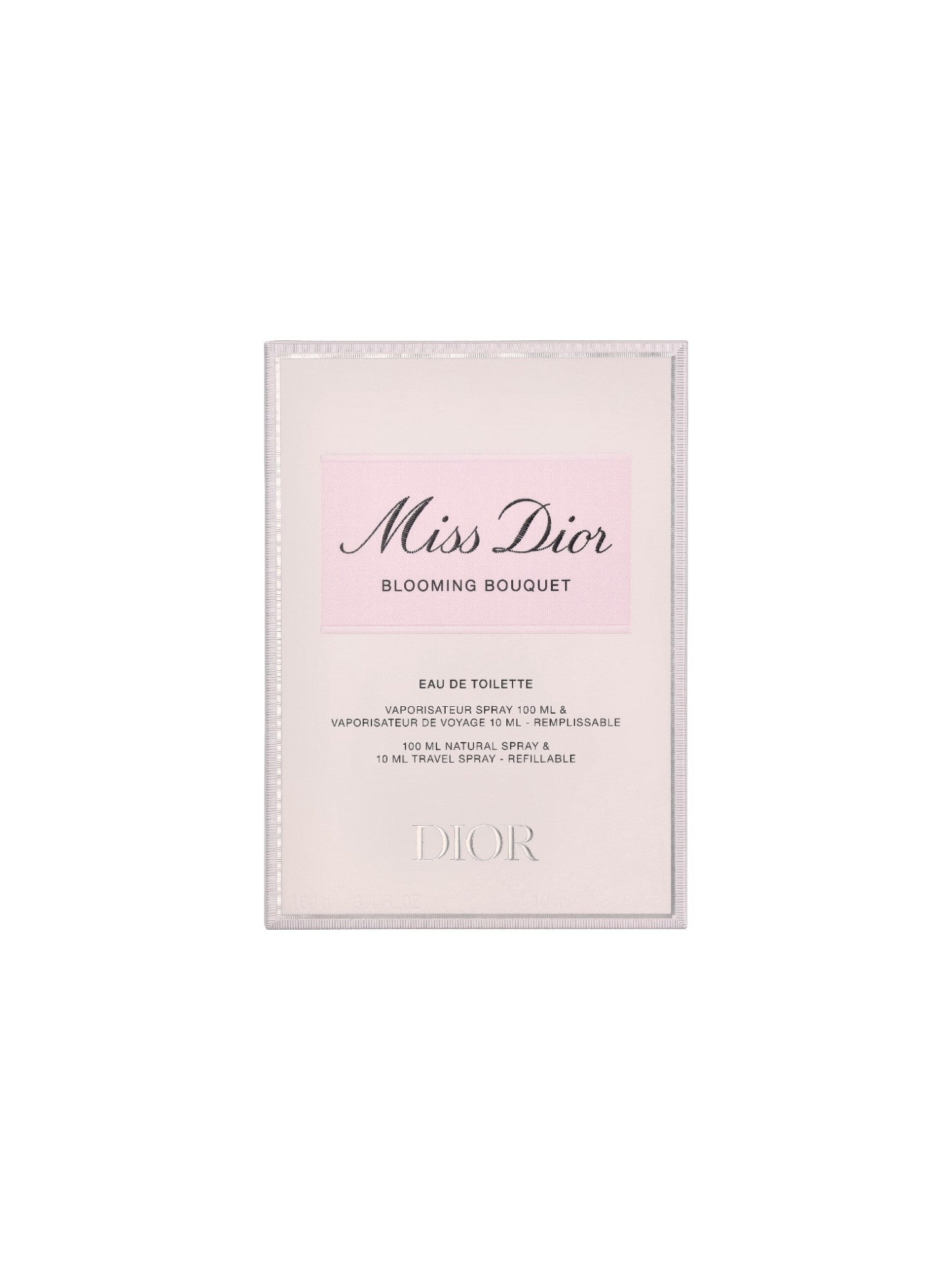 Dior Miss Dior Blooming Bouquet eau de toilette packaging on a white background. Dior, Monza Outlet, Monza Fashion, Shein Outlet