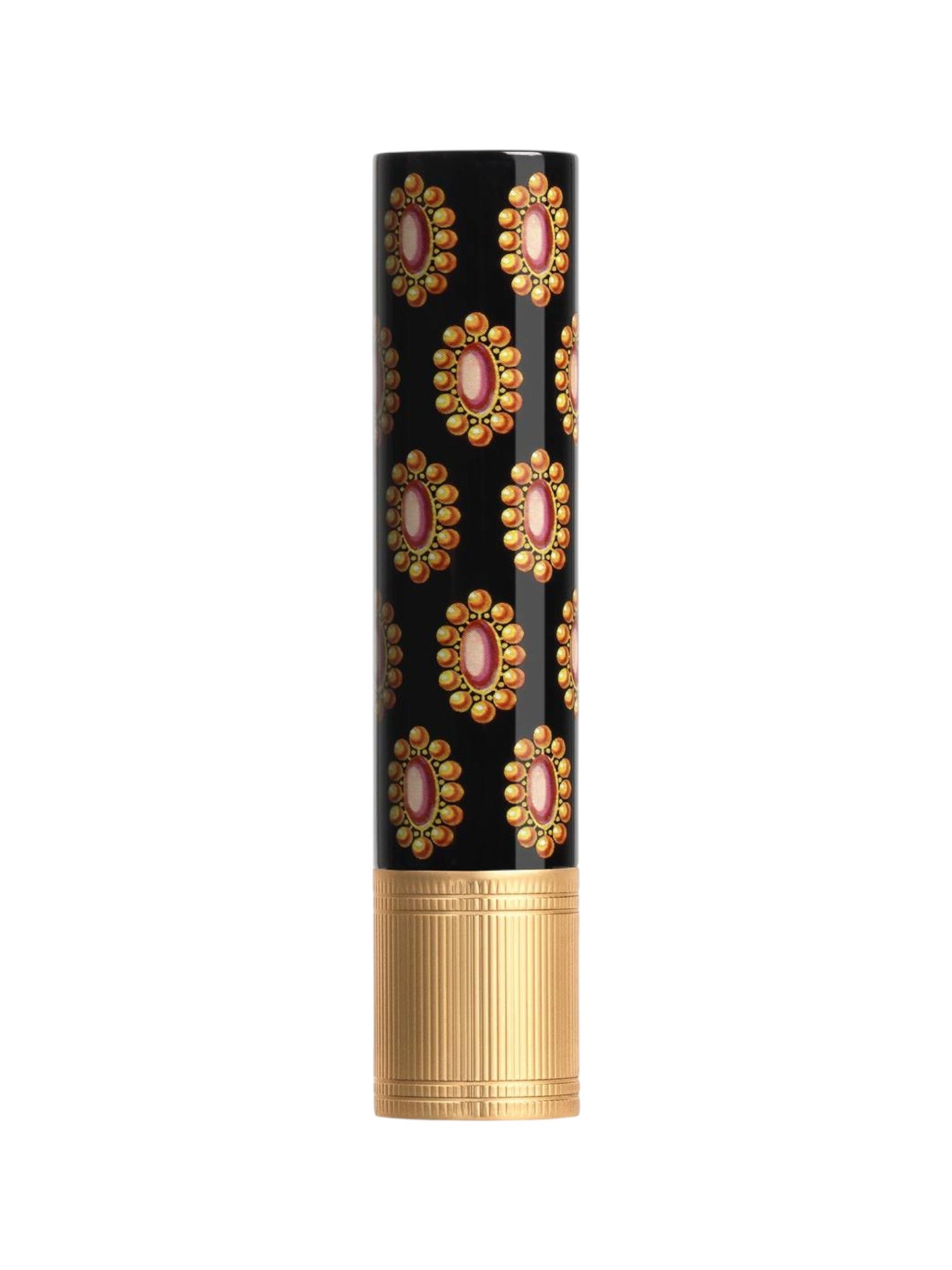 Decorative lipstick case with gold and black design on a white background Gucci Monza Outlet