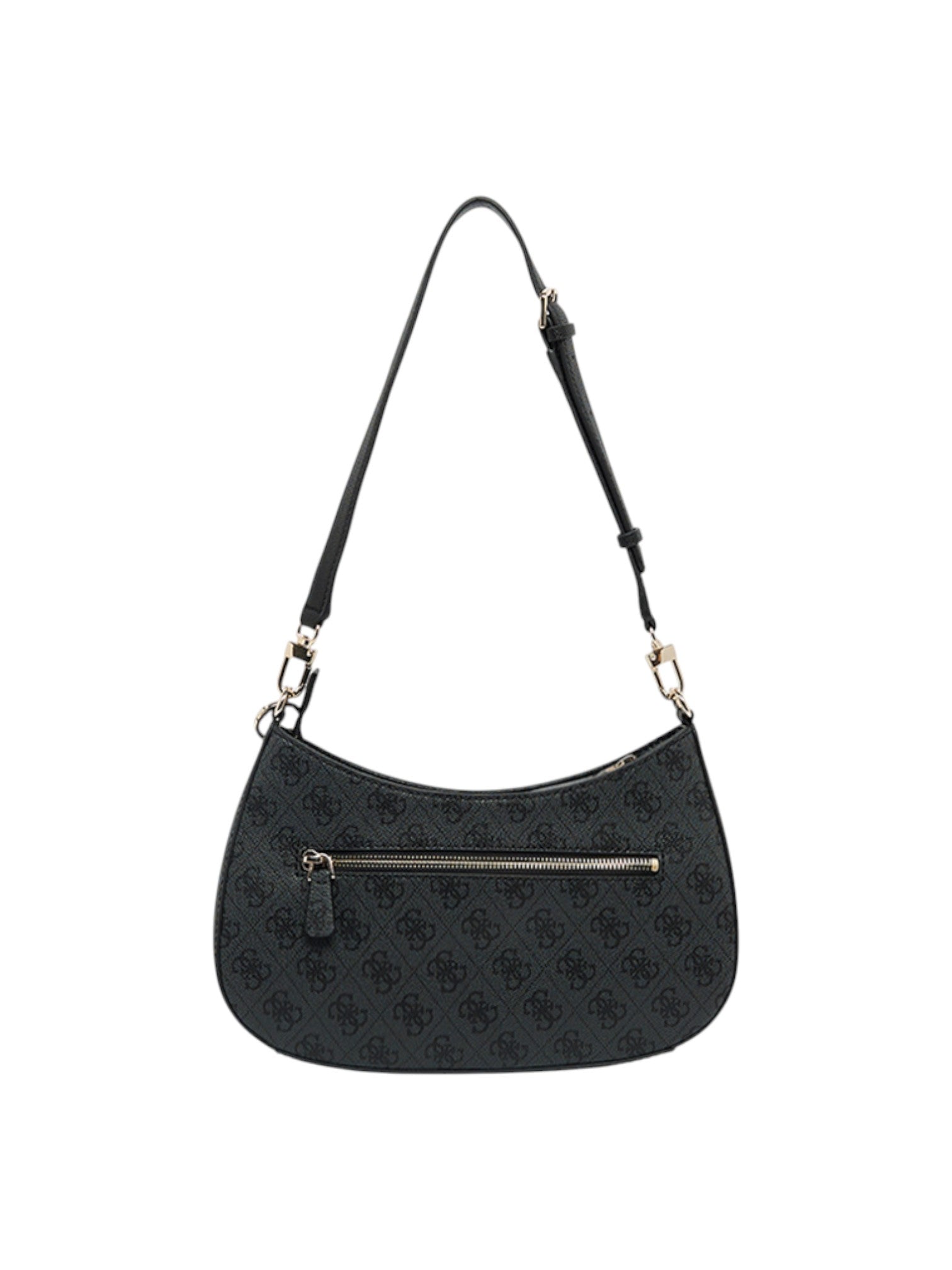 Black handbag with a pattern on a white background. Guess, Monza Outlet, Monza Fashion, Shein Outlet