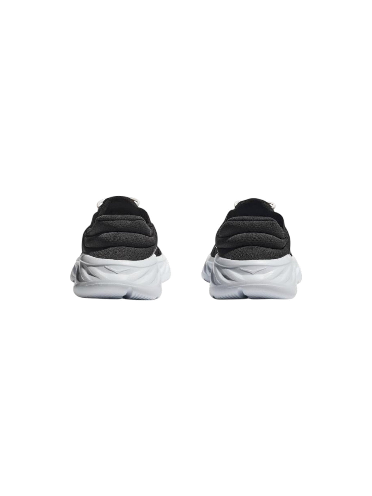 Black and white sneakers on a white background. Hoka, Monza Outlet, Monza Fashion, Shein Outlet