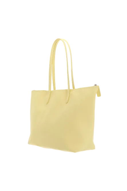 Yellow tote bag on a white background Lacoste Monza Outlet, Monza Fashion, Shein Outlet