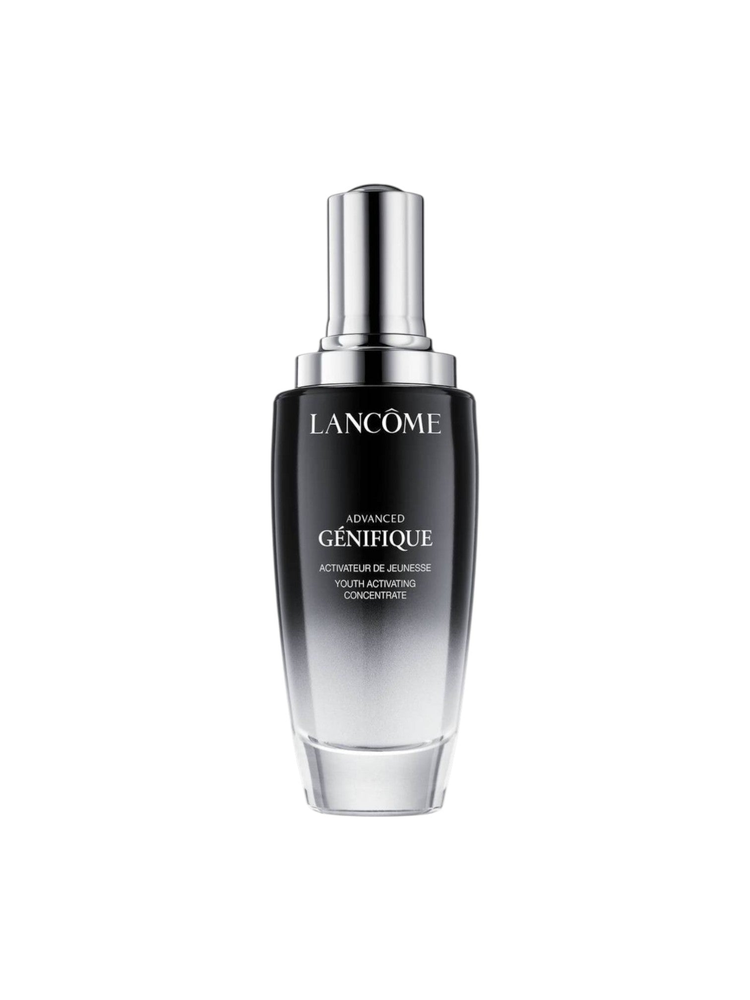 Lancème Advanced Génifique skincare serum bottle on a white background. Lancome, Monza Outlet, Monza Fashion, Shein Outlet 
