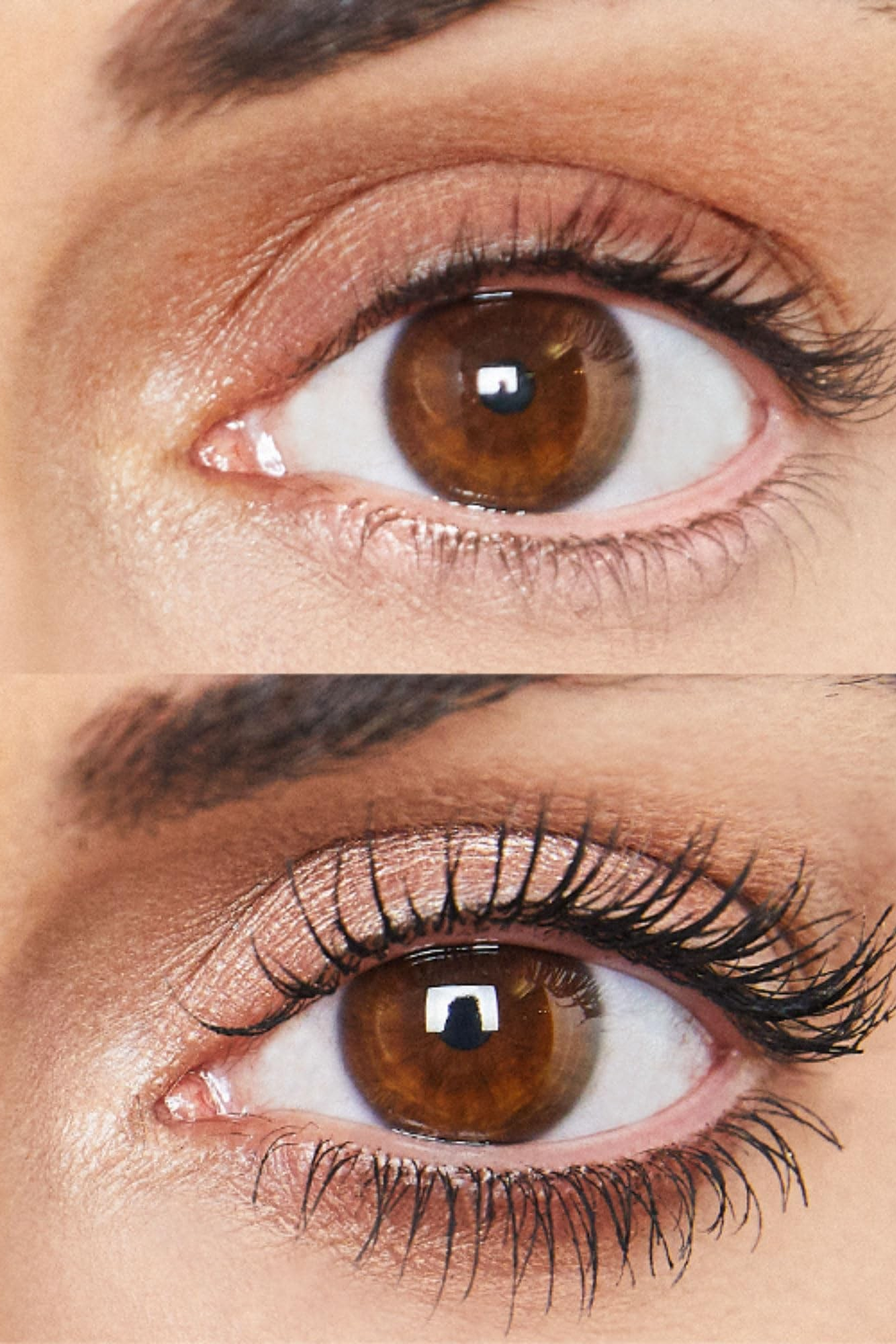 Before and after comparison of an eye with makeup application Monza fashion outlet, monza outlet, shein outlet, shien outlet cosmetics, makeup, perfume